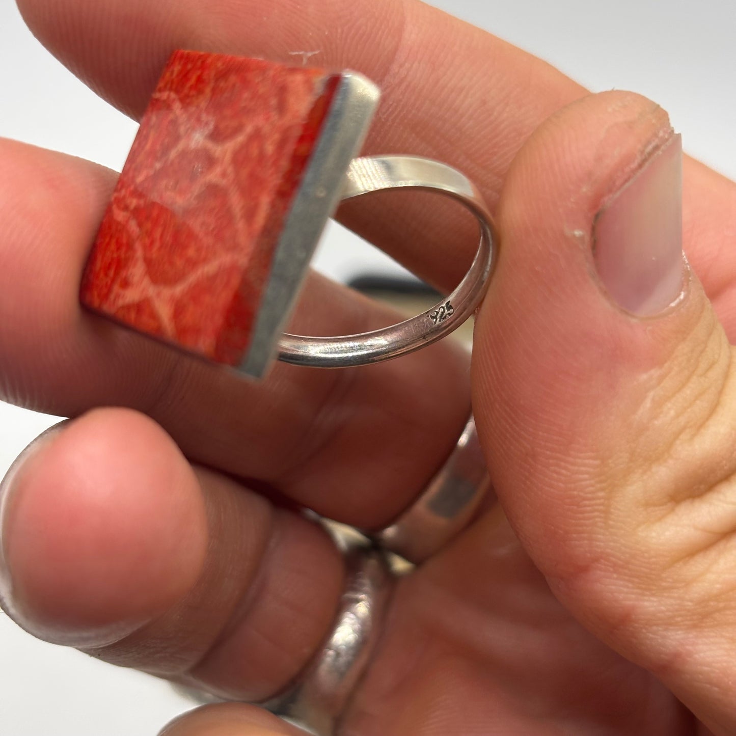 Silver Coral Ring