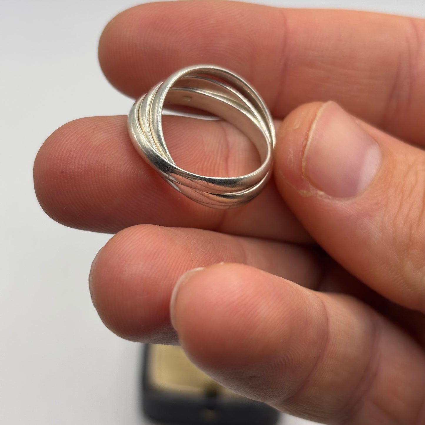 Silver Russian Wedding Band Ring