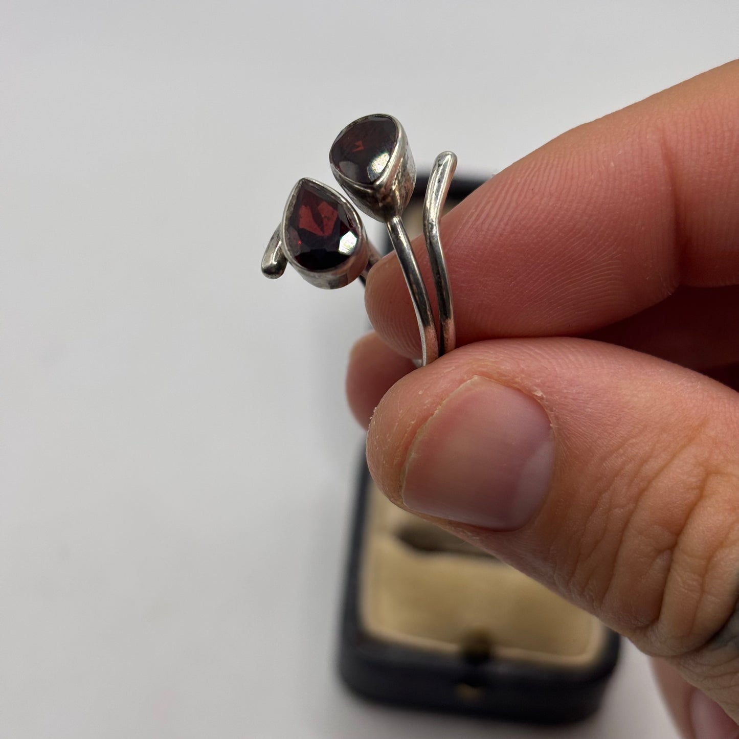 Silver Garnet Ring