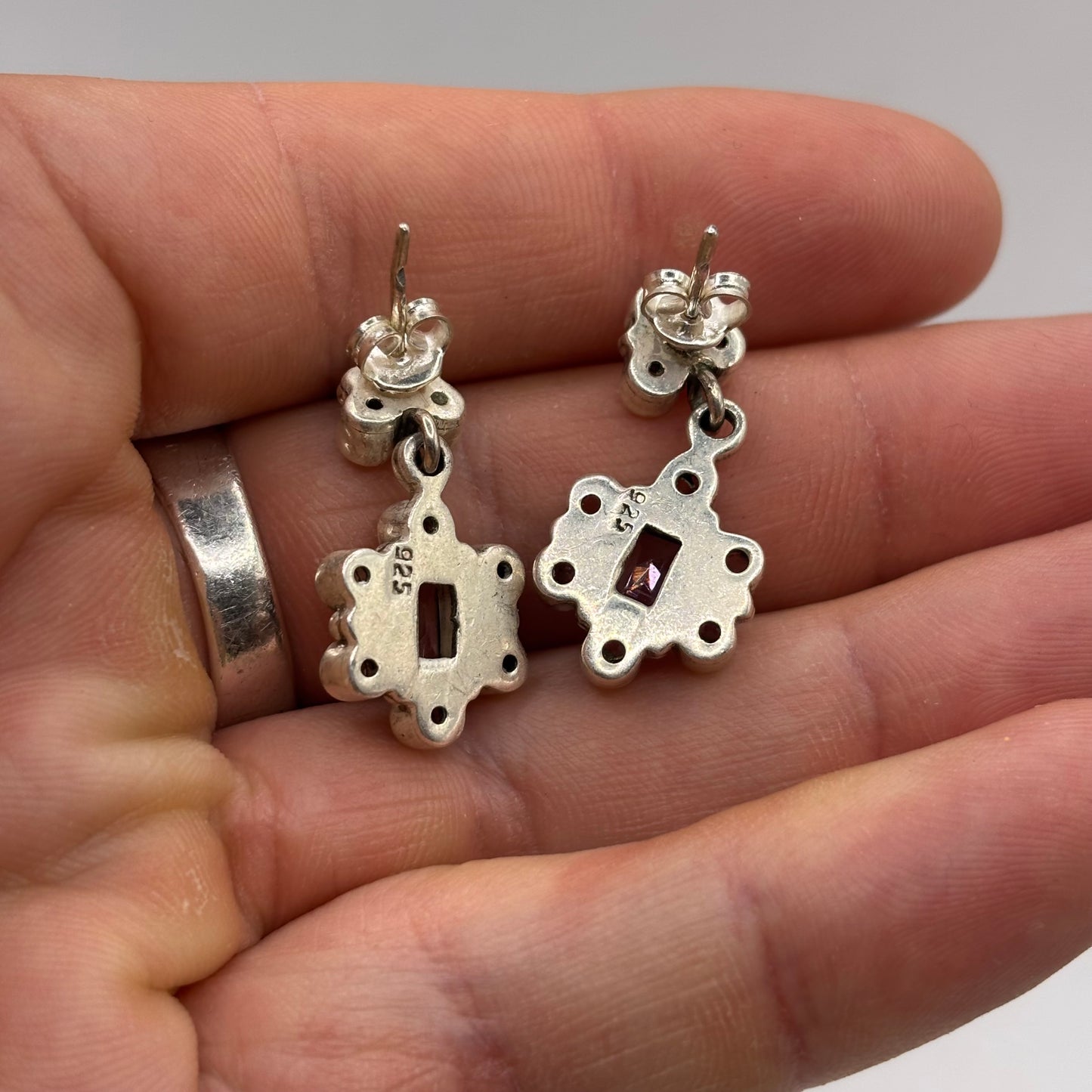 Silver Amethyst Earrings