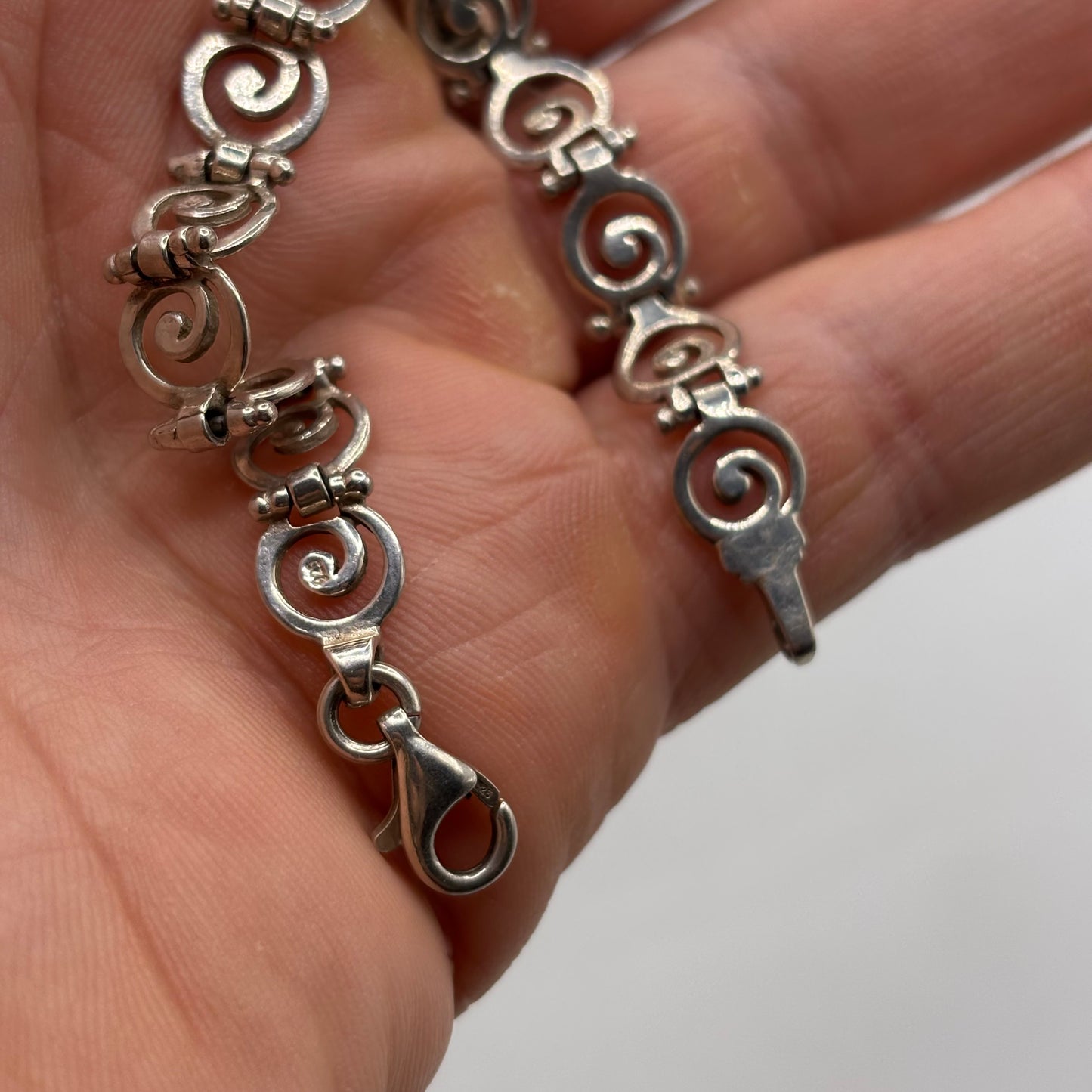 Silver 7.5” Swirl Bracelet