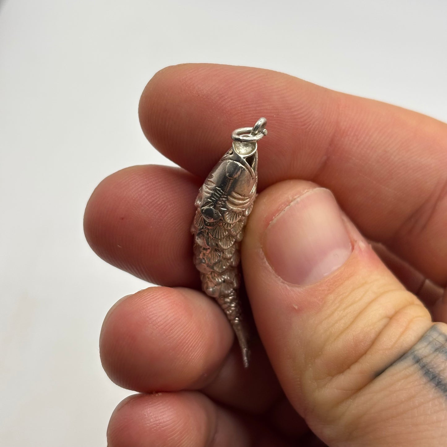 Silver Anatomical Fish Pendant