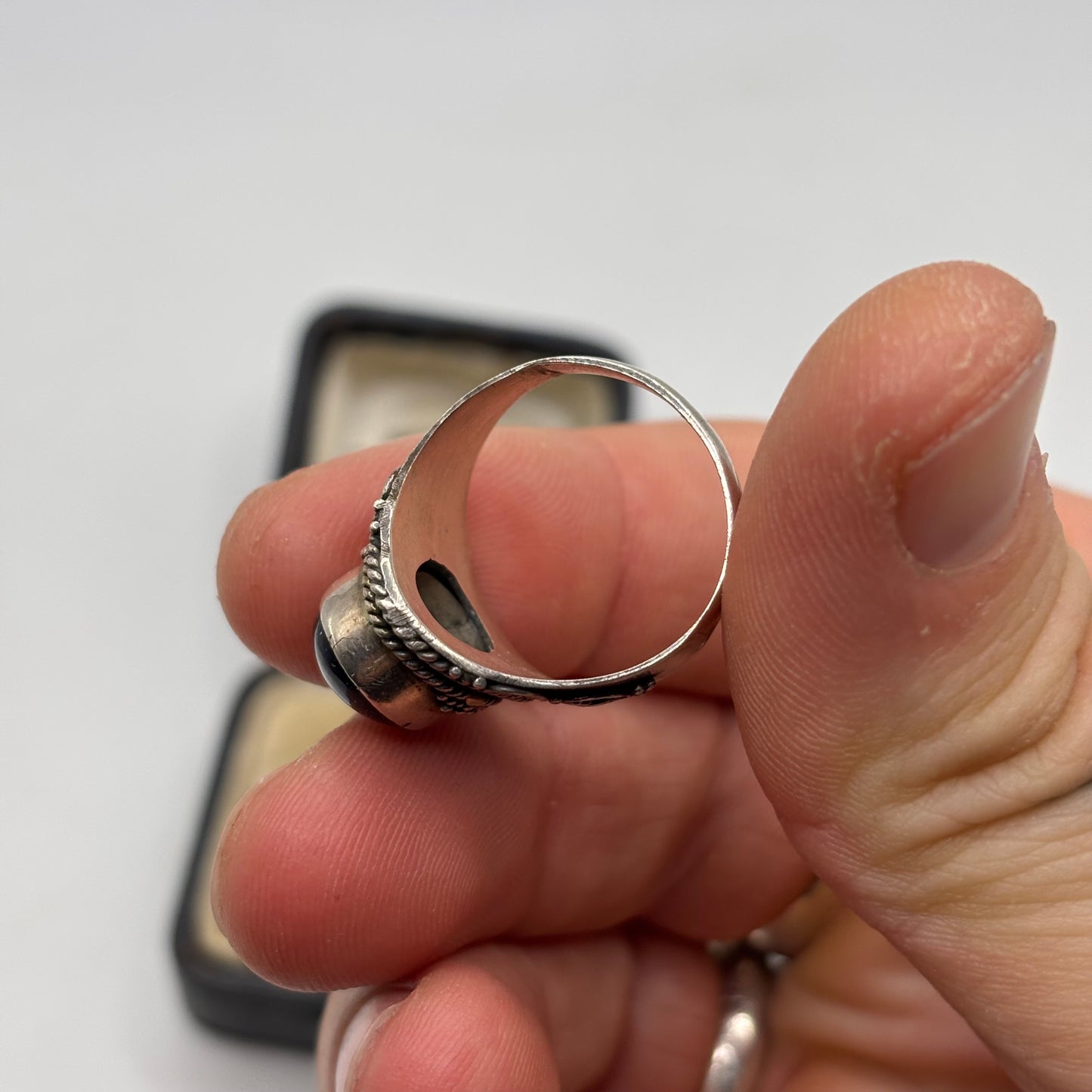 Silver Sun Stone Ring