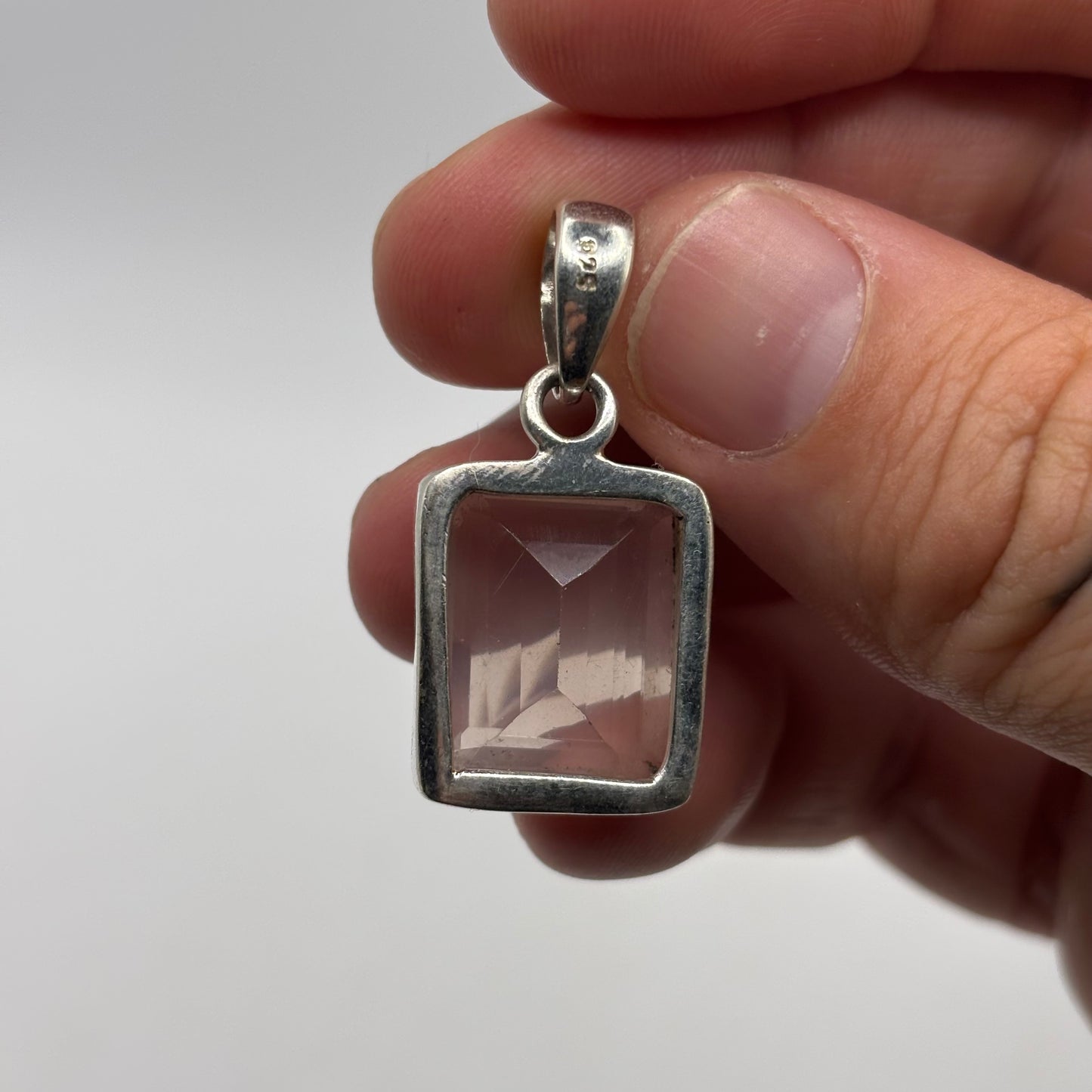 Silver Rose Quartz Pendant