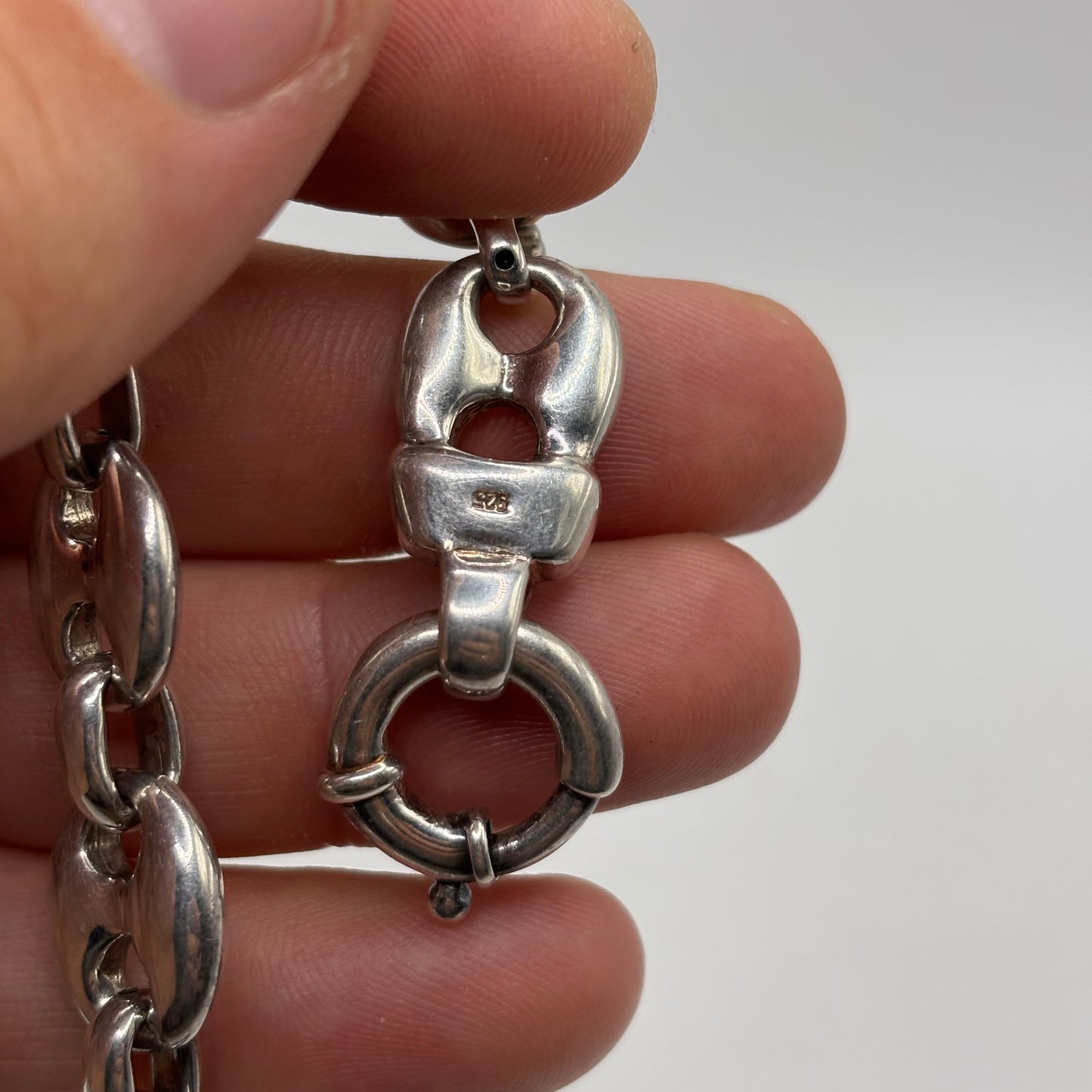 Silver 7” Marina Puff Link Bracelet