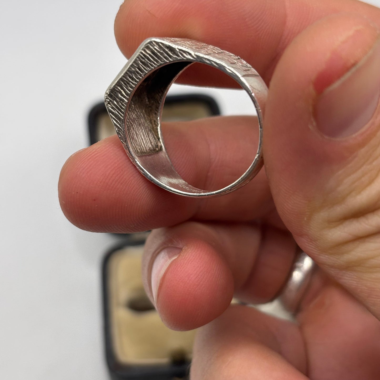 Silver Vintage Sapphire Signet Ring