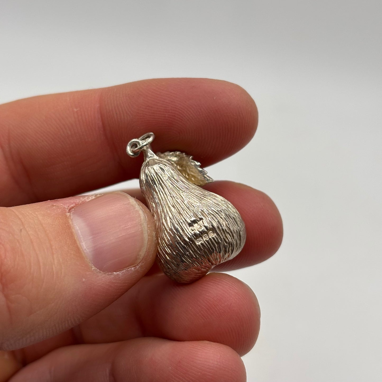 Silver Heavy Pear Pendant