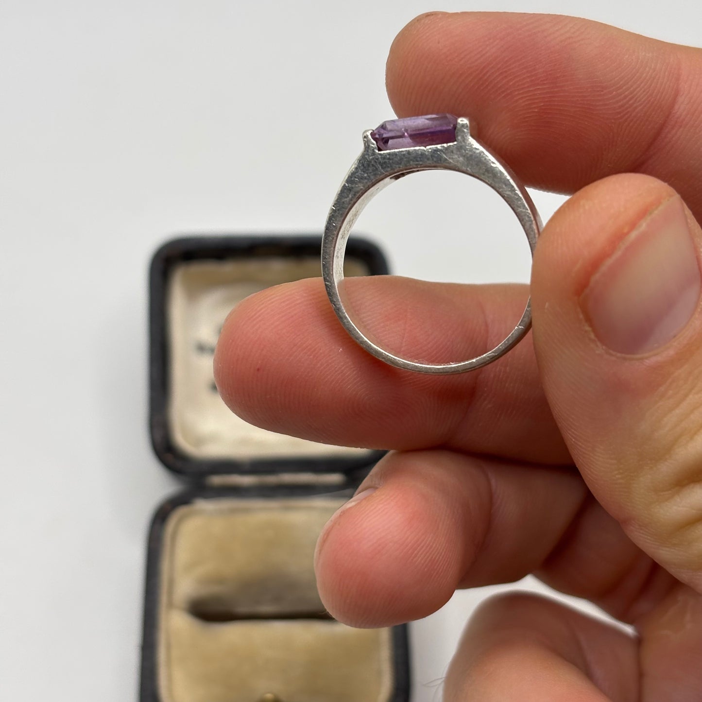 Silver Amethyst Signet Ring