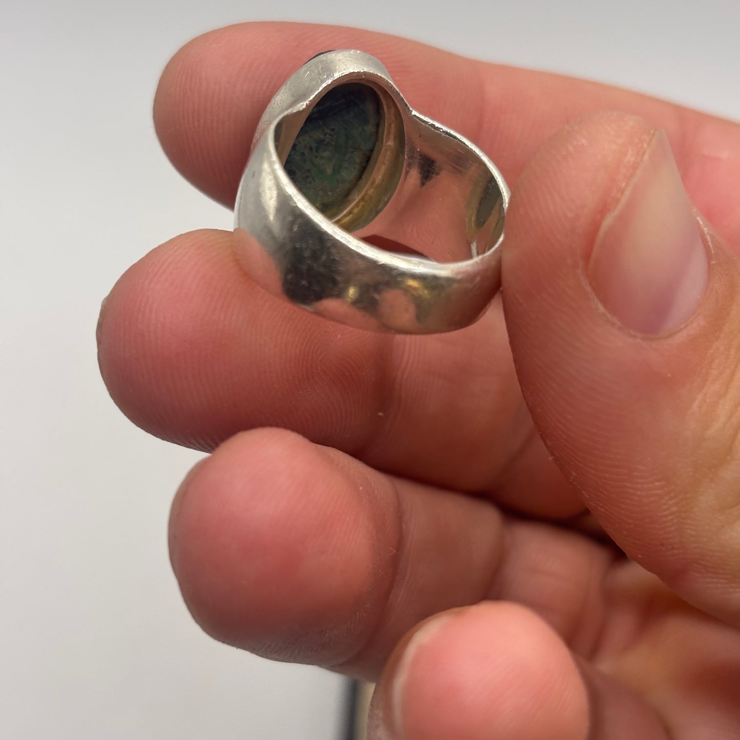 Silver Heavy Seraphinite Ring (N)