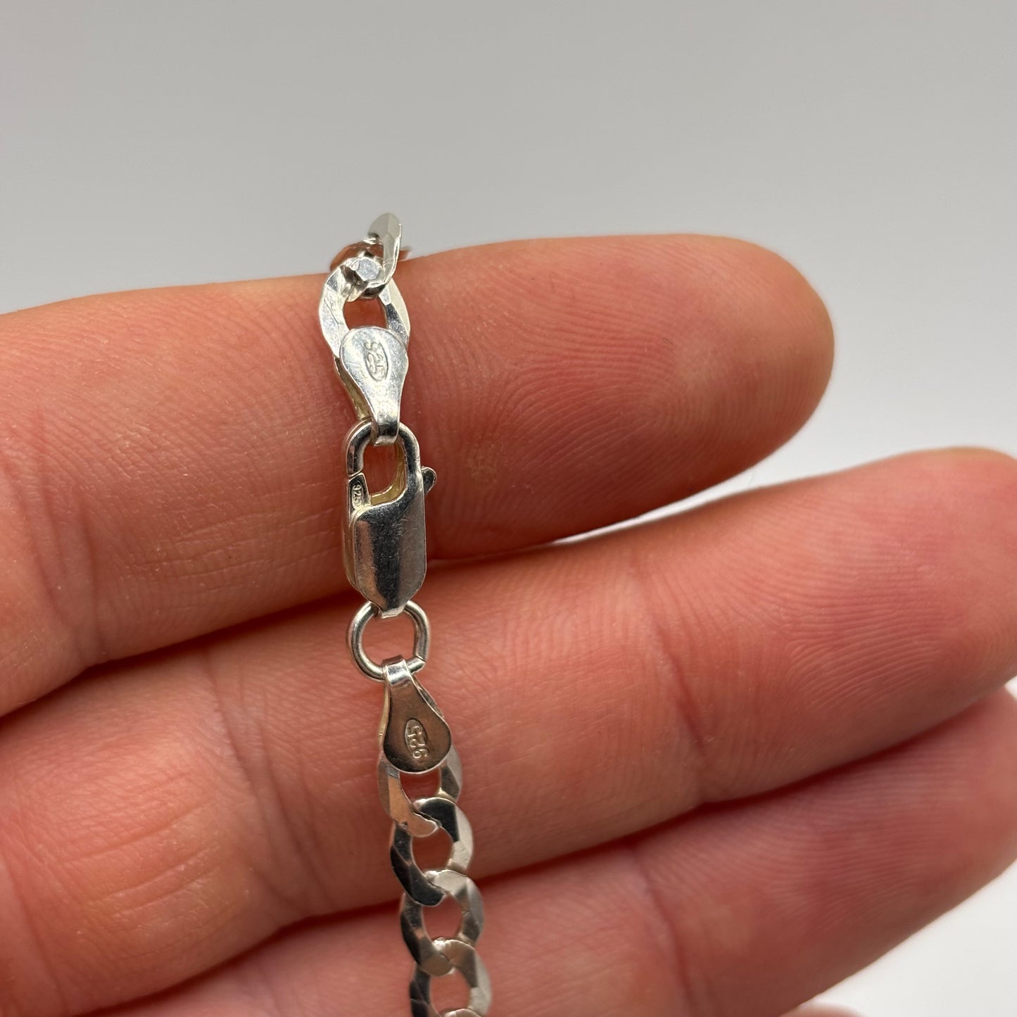 Silver 18” Curb Link Chain Necklace