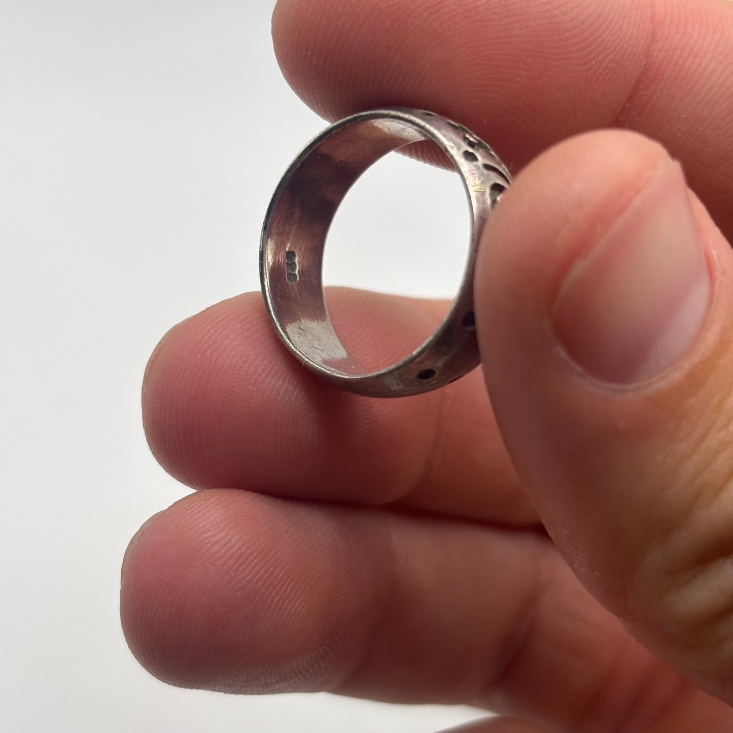 Silver Swirl & Flower Band Ring (R)