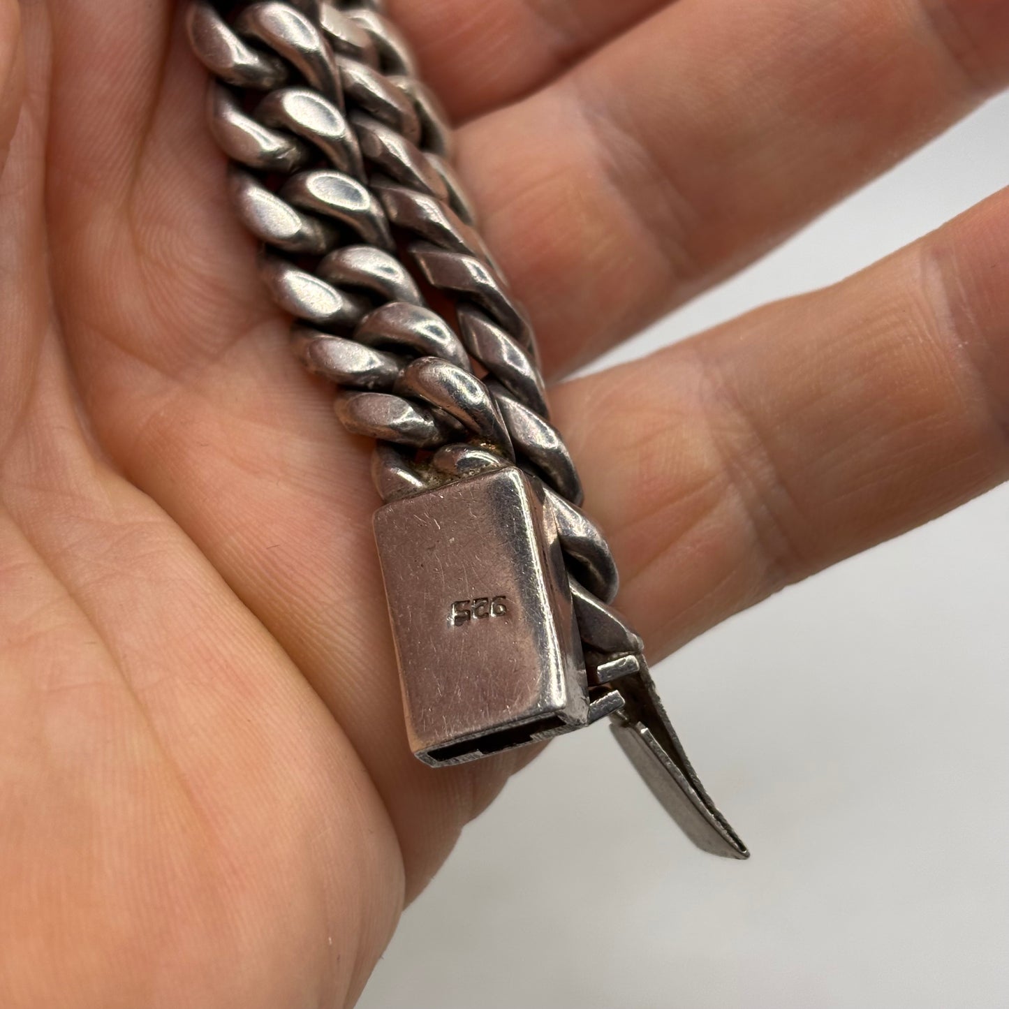 Silver 7” Heavy Cuban Link Bracelet