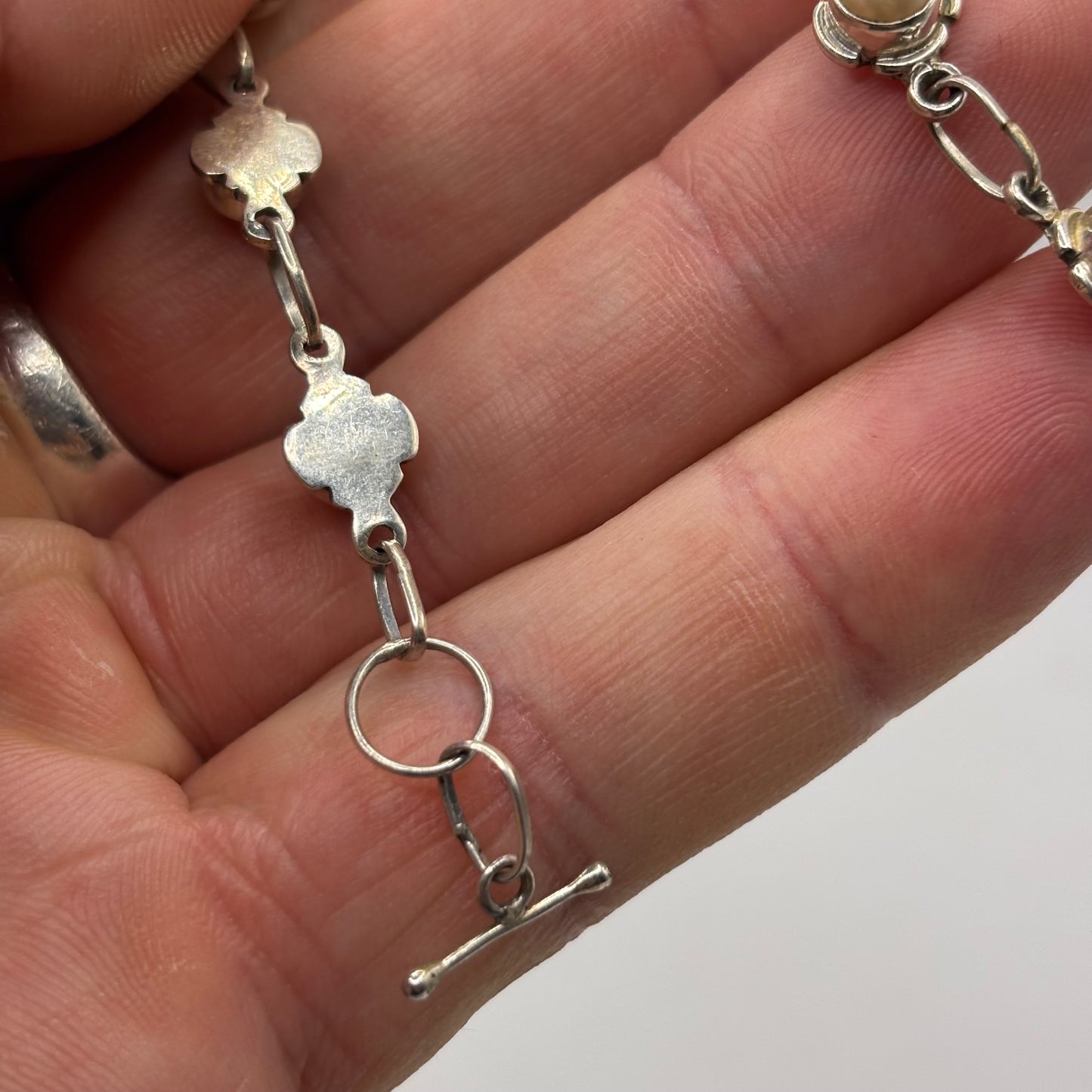 Silver 7”-7.5” Pearl Bracelet