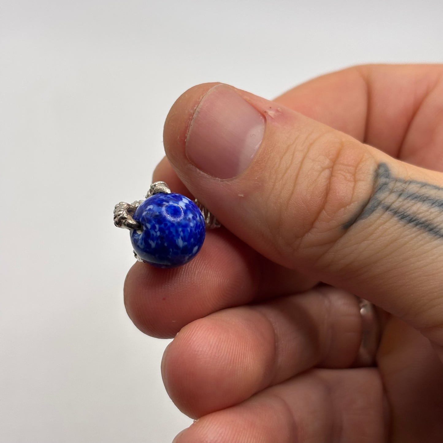 Silver Lapis Claw Pendant