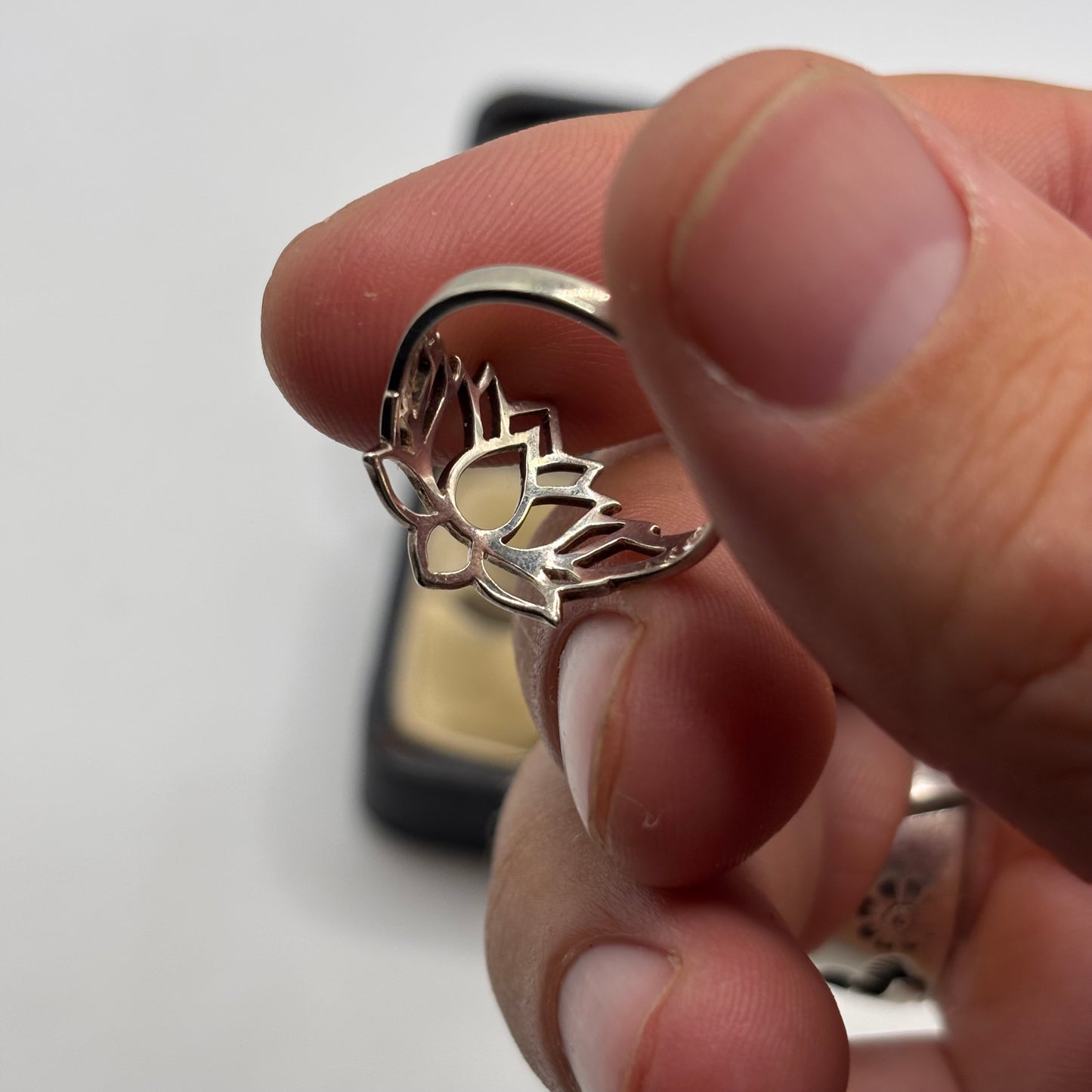 Silver Lotus Flower Ring (N)