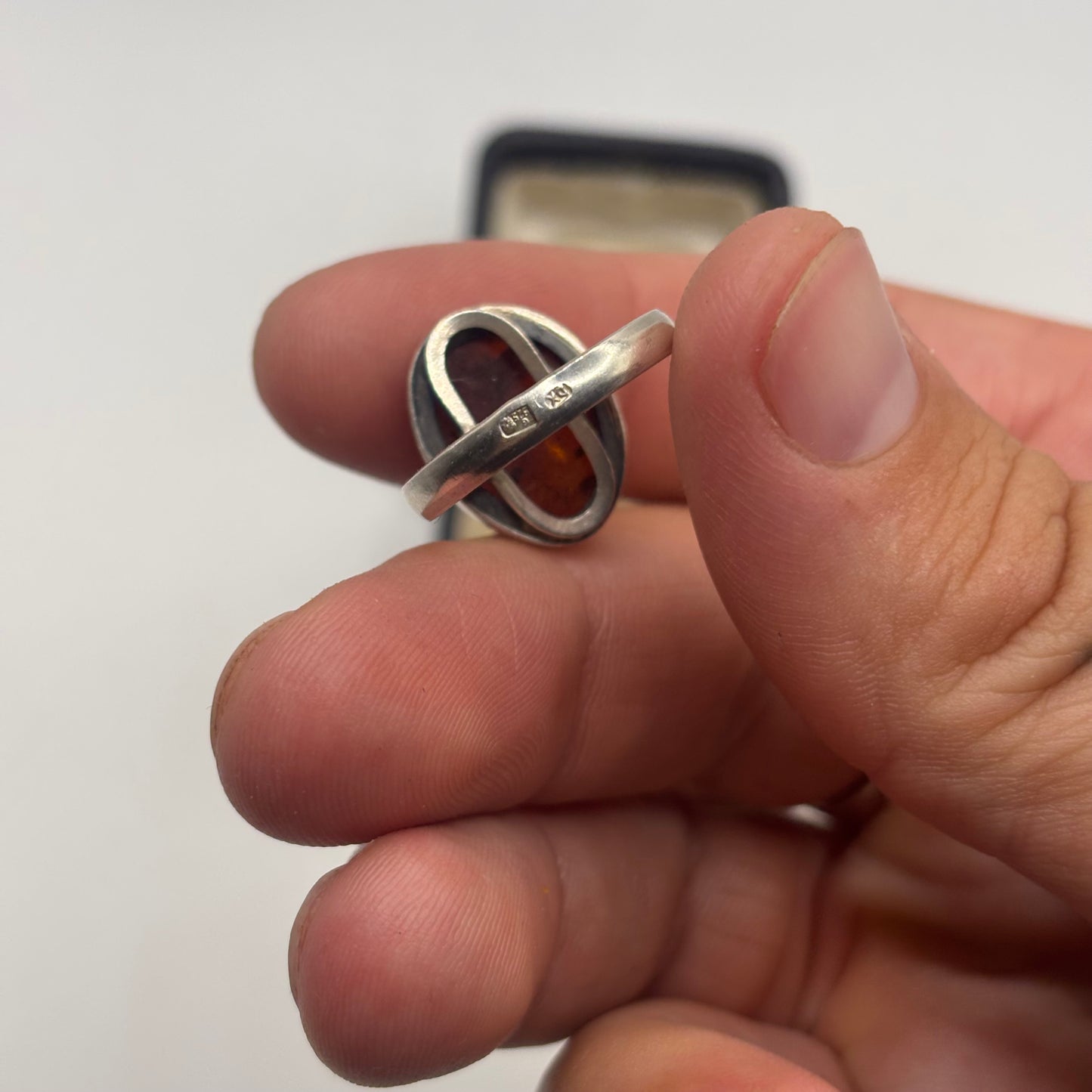 Silver Amber Ring (P)
