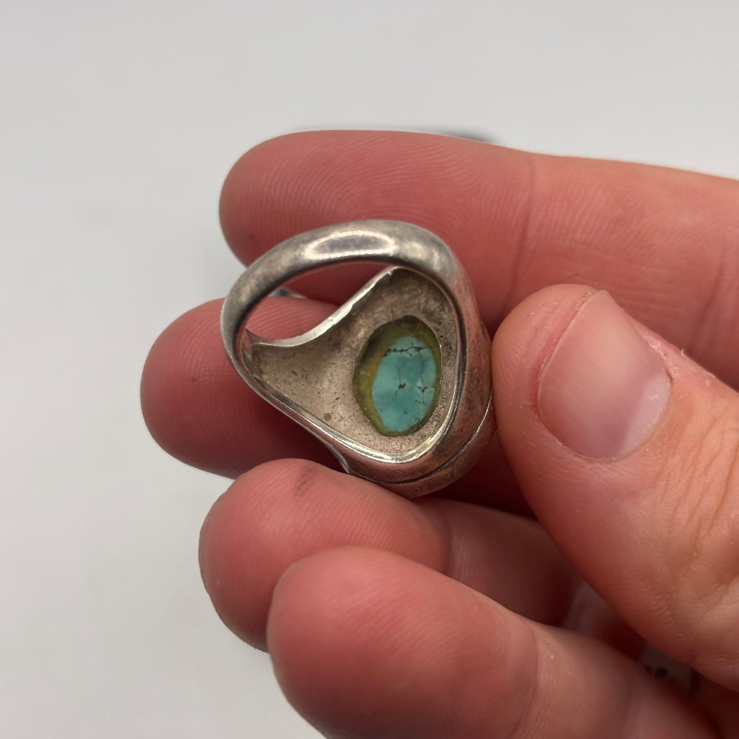 Silver Heavy Turquoise Ring (P)