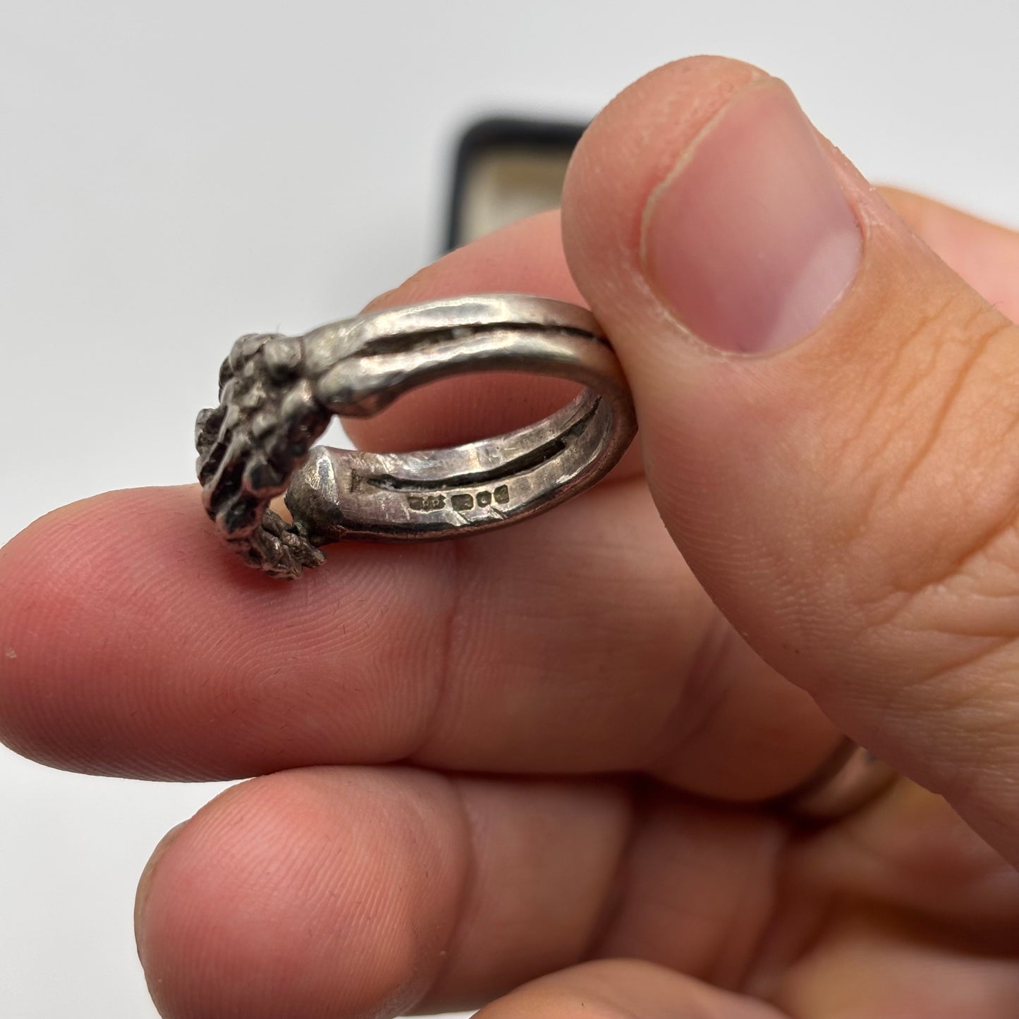 Silver Vintage The Great Frog Skull Hand Ring (P)