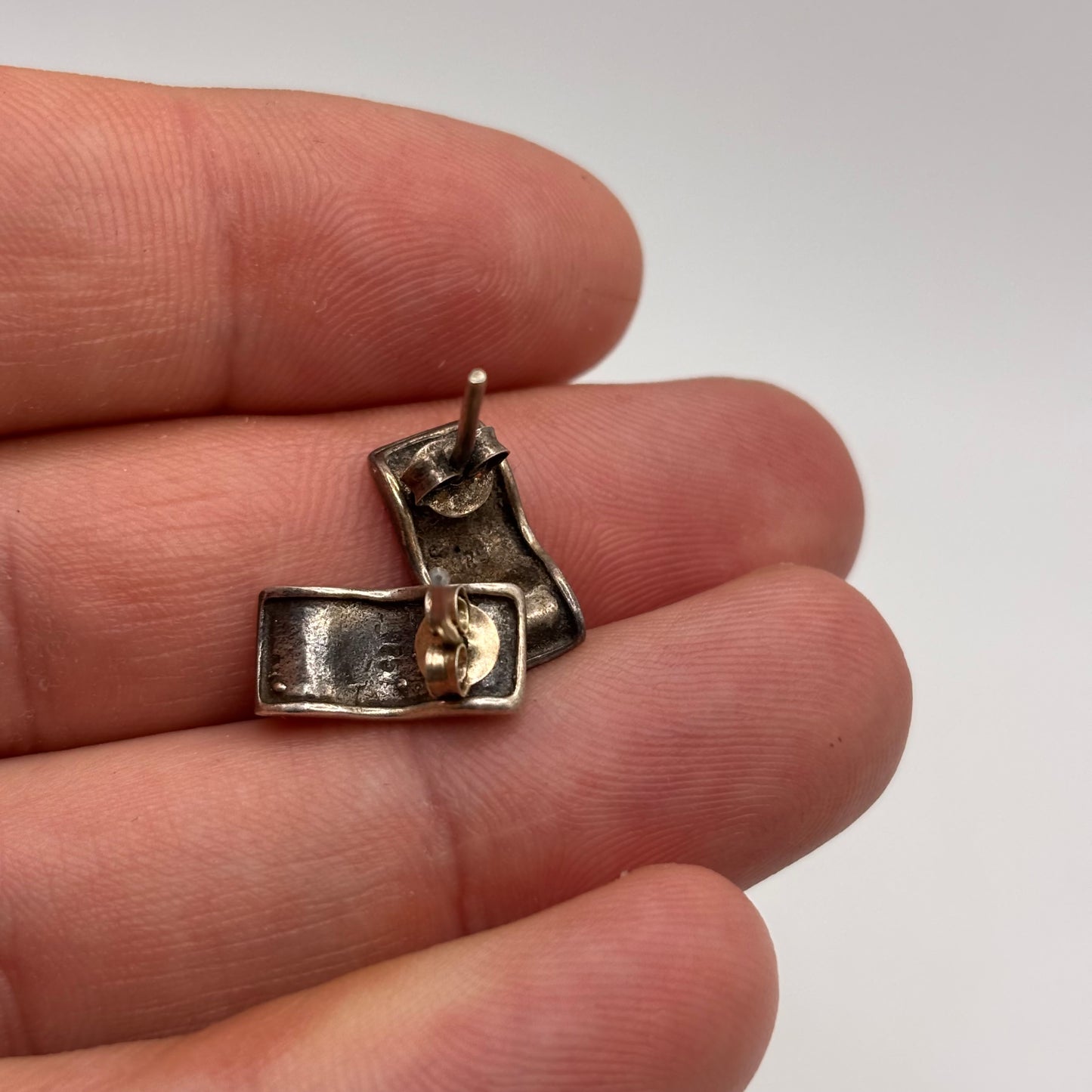 Silver Rectangle Earrings