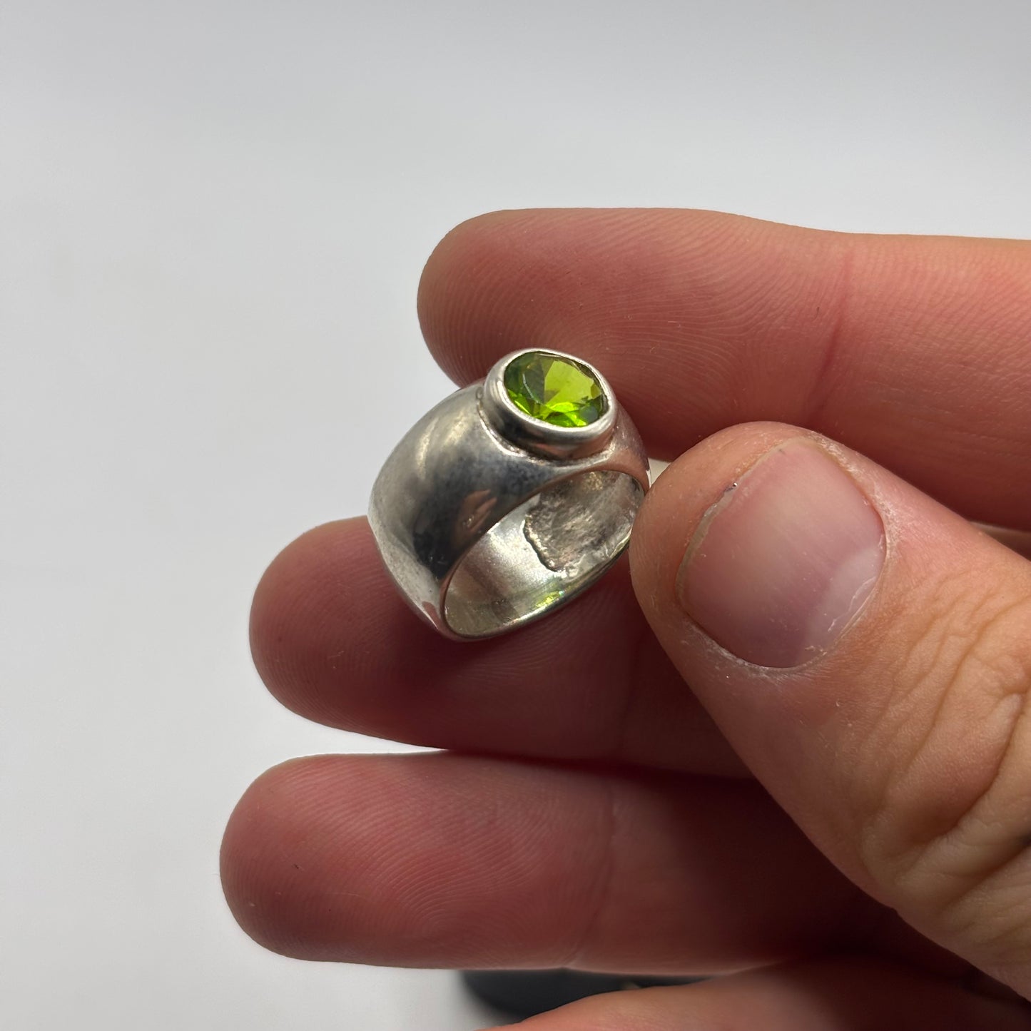 Silver Peridot Ring