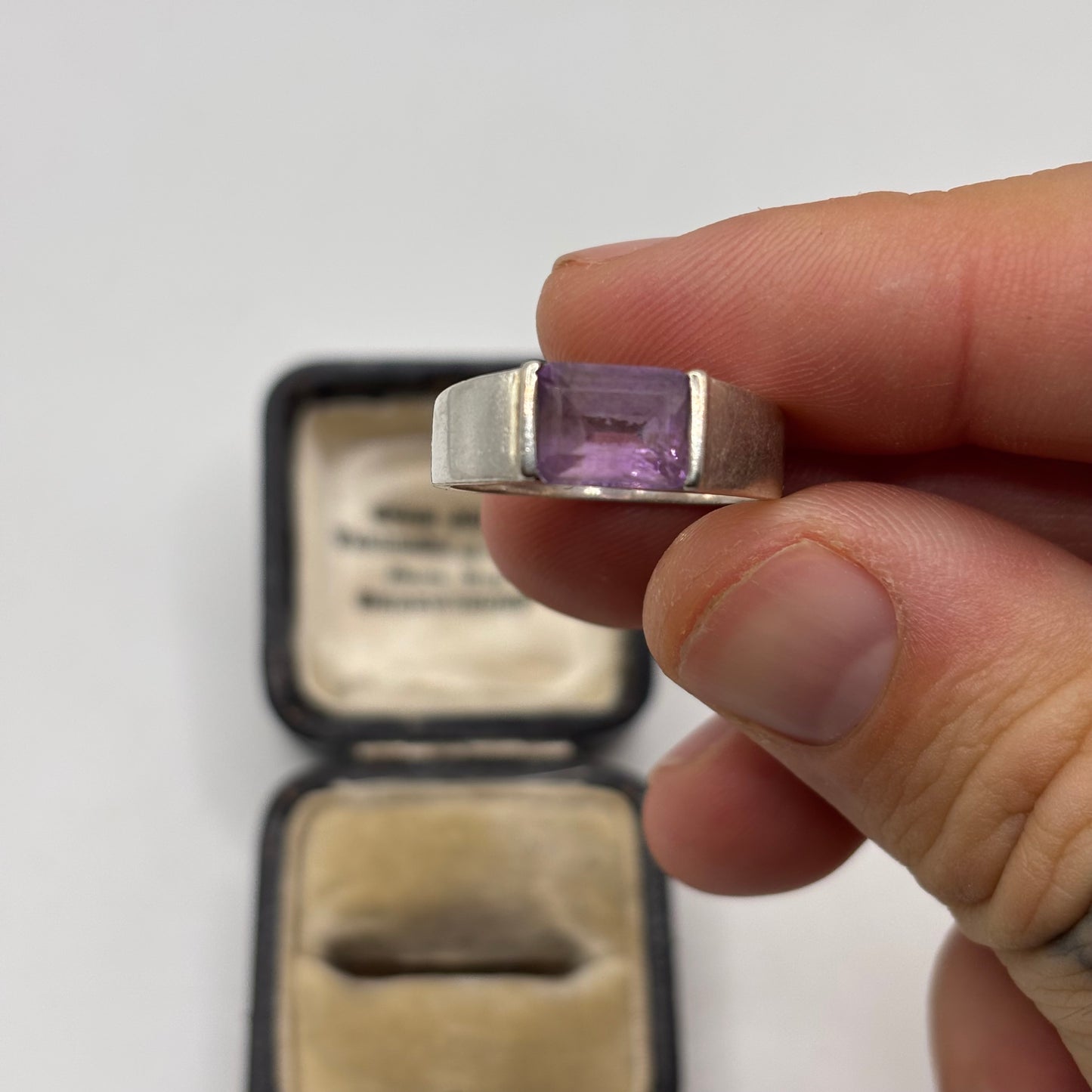 Silver Amethyst Signet Ring