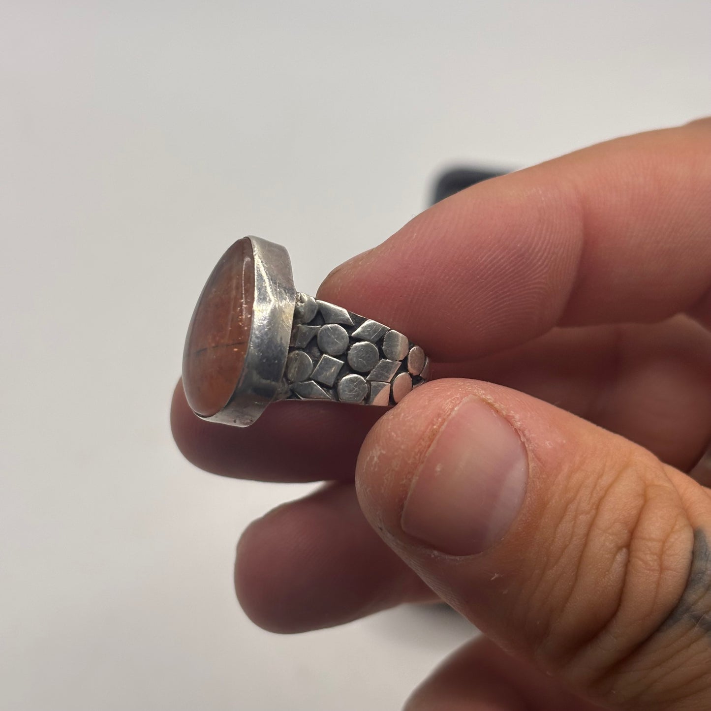 Silver Sunstone Ring