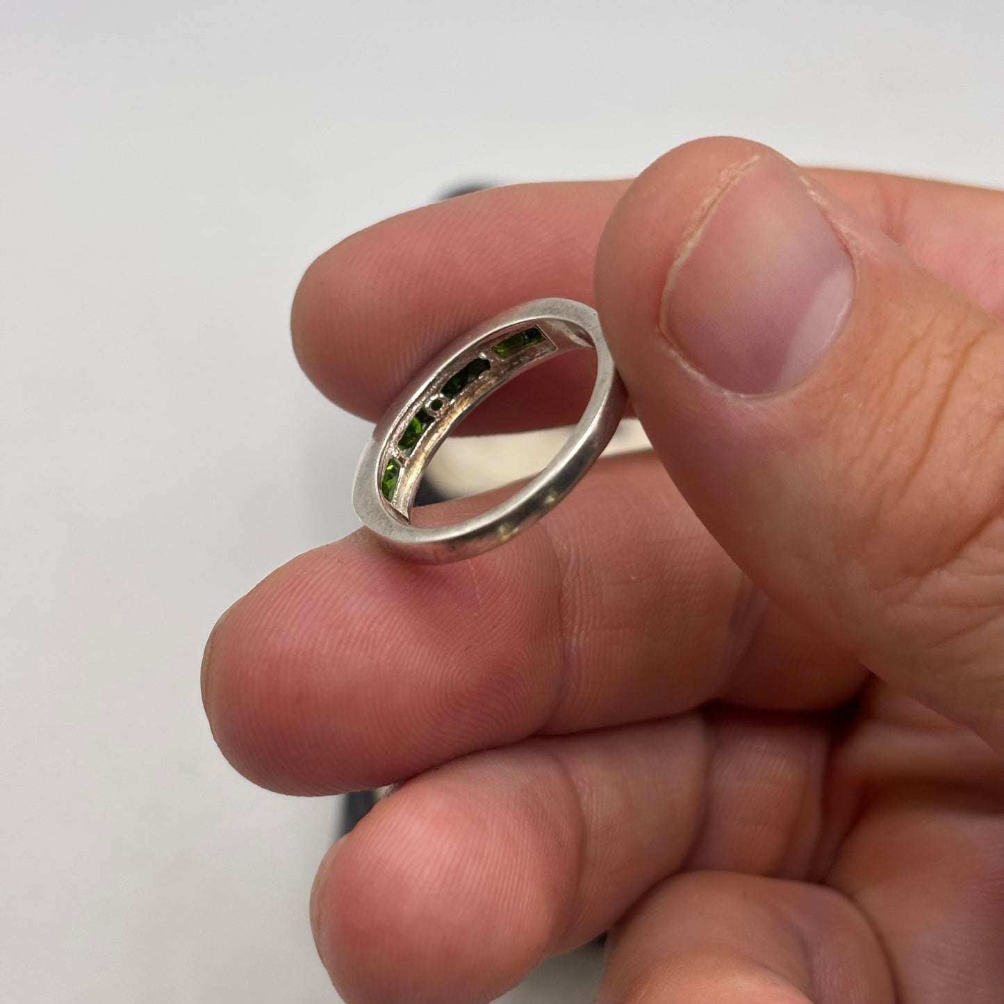 Silver Emerald Ring (O)