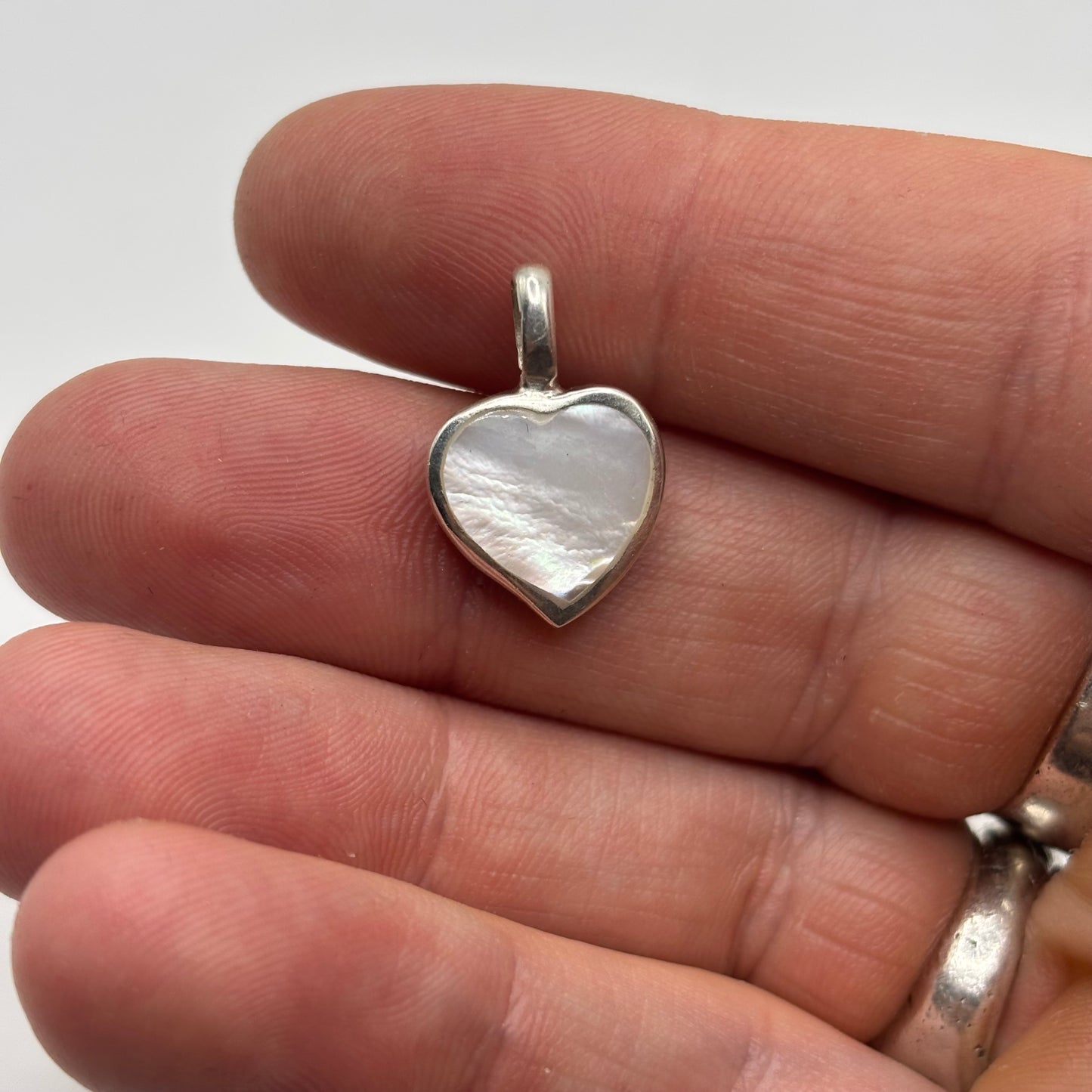 Silver Onyx & Pearl Heart Pendant
