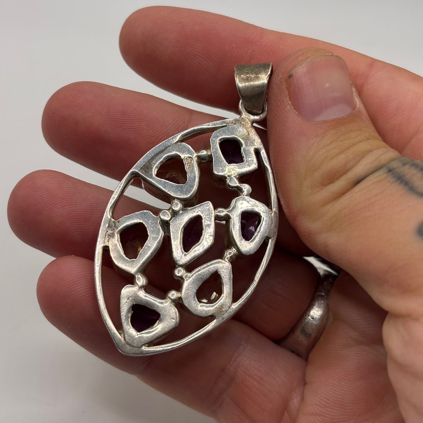 Silver Amethyst & Citrine Pendant