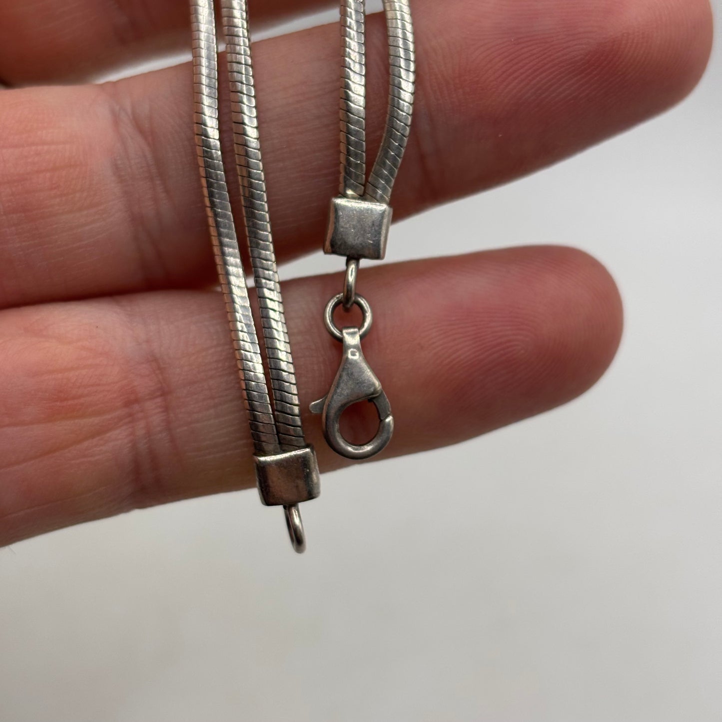 Silver 7.5” Green Stoned Bracelet