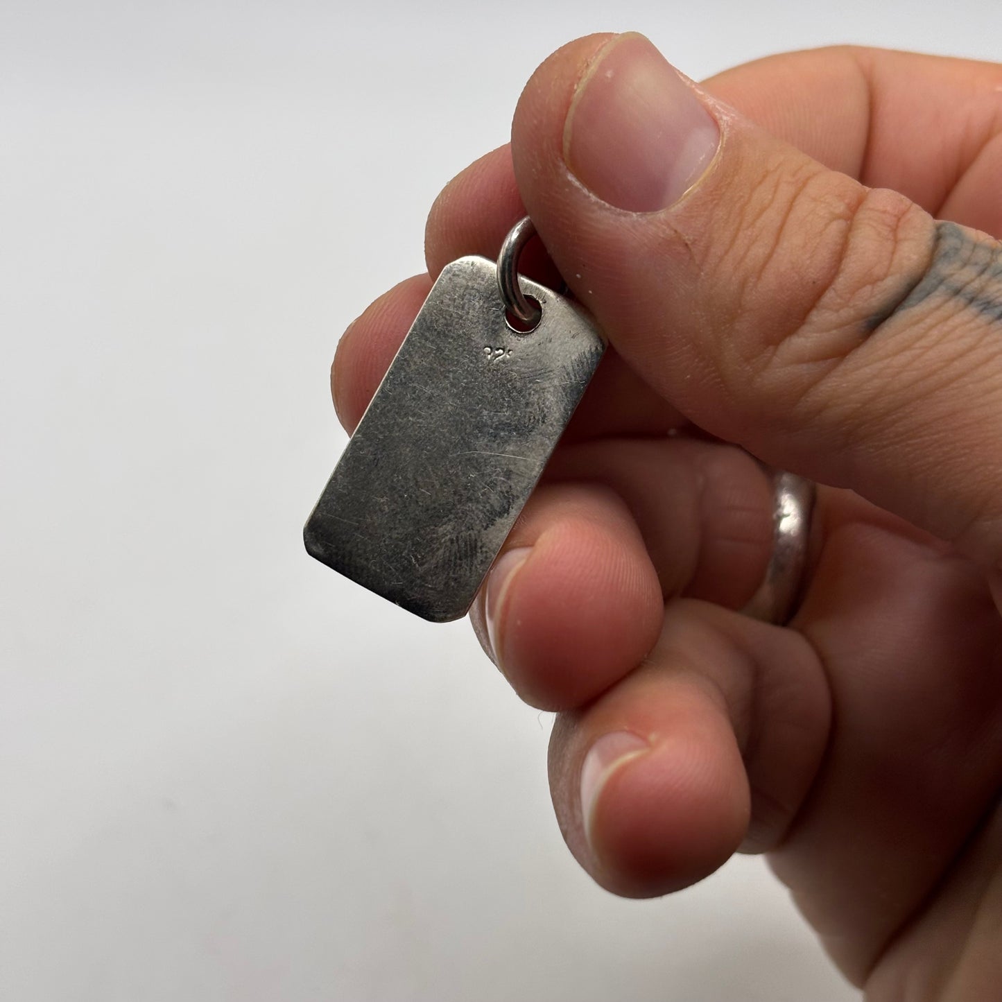 Silver Dog Tag Pendant