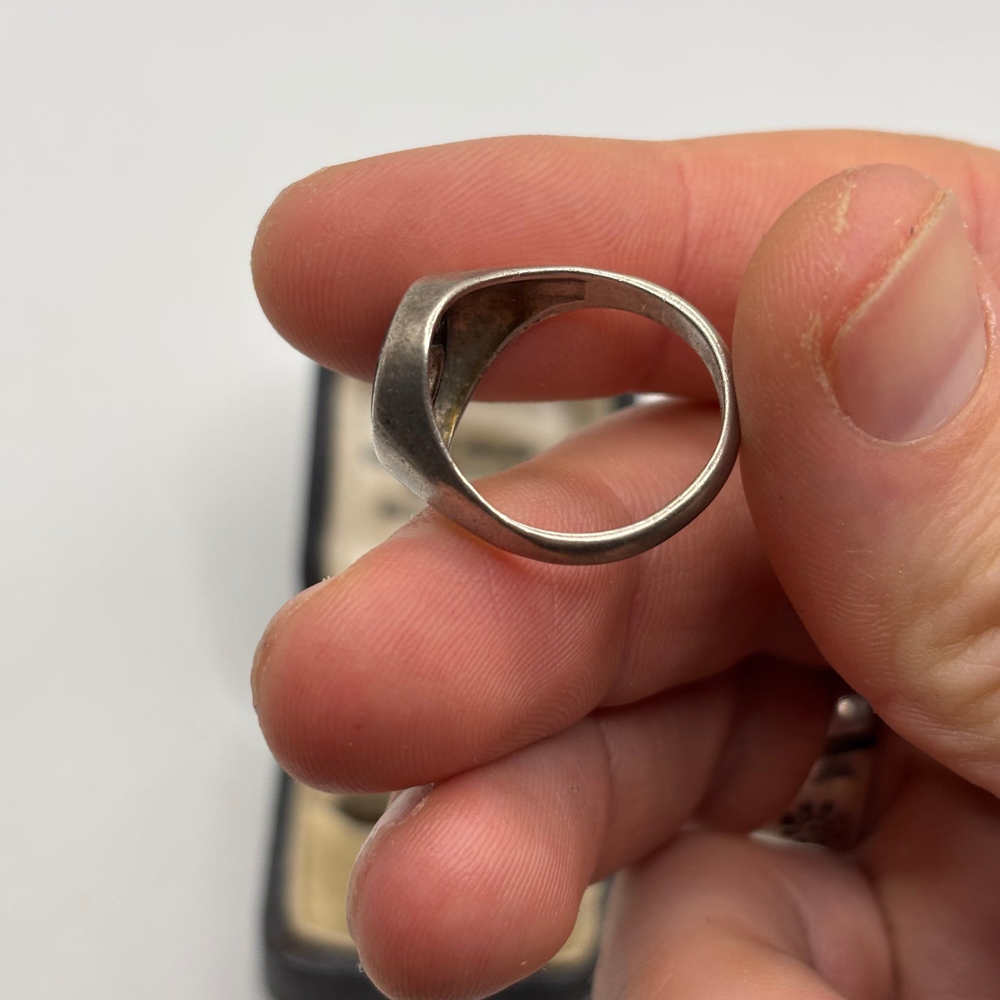 Silver Vintage Onyx CZ Signet Ring (P)