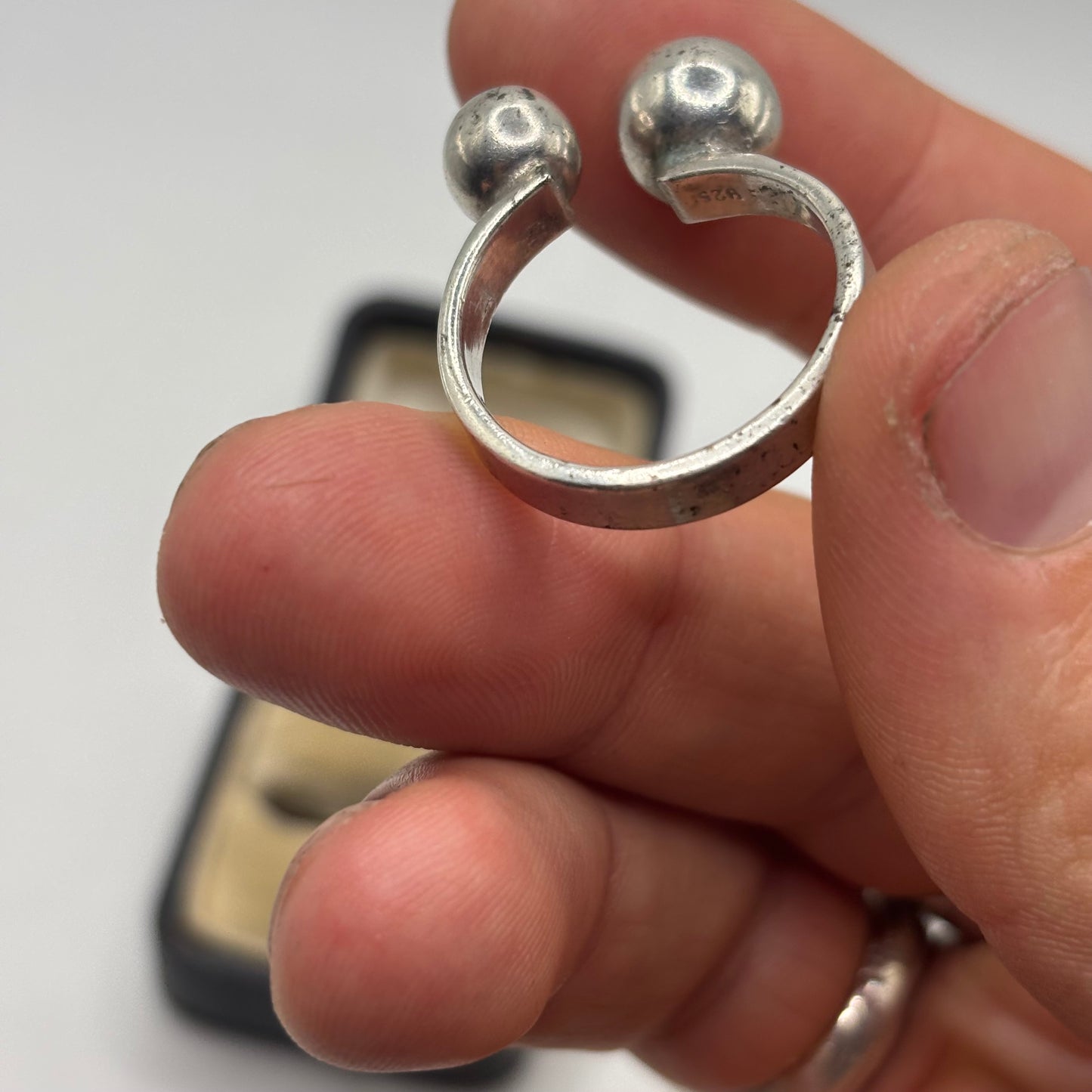 Silver Abstract Ball Ring