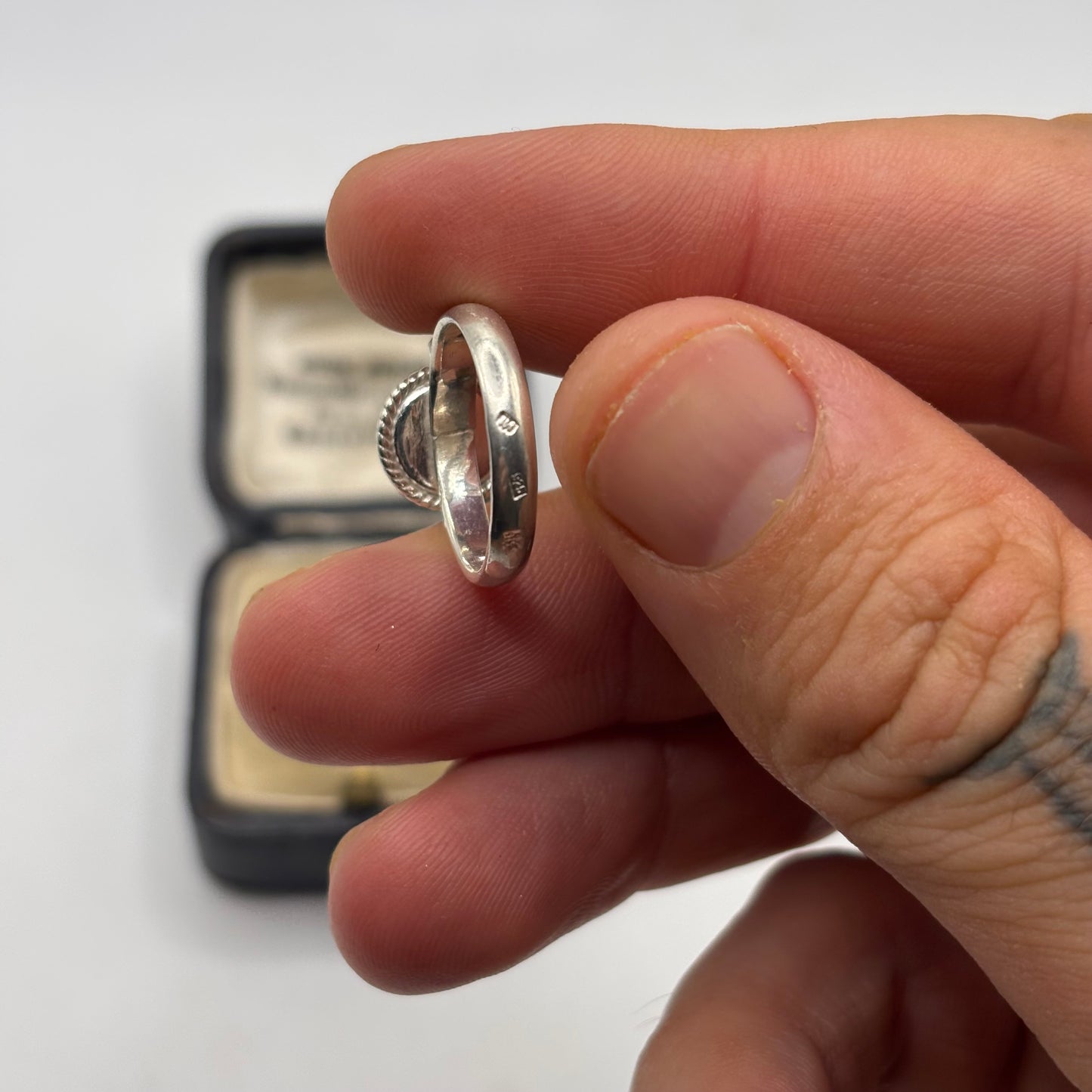 Silver Amber Ring