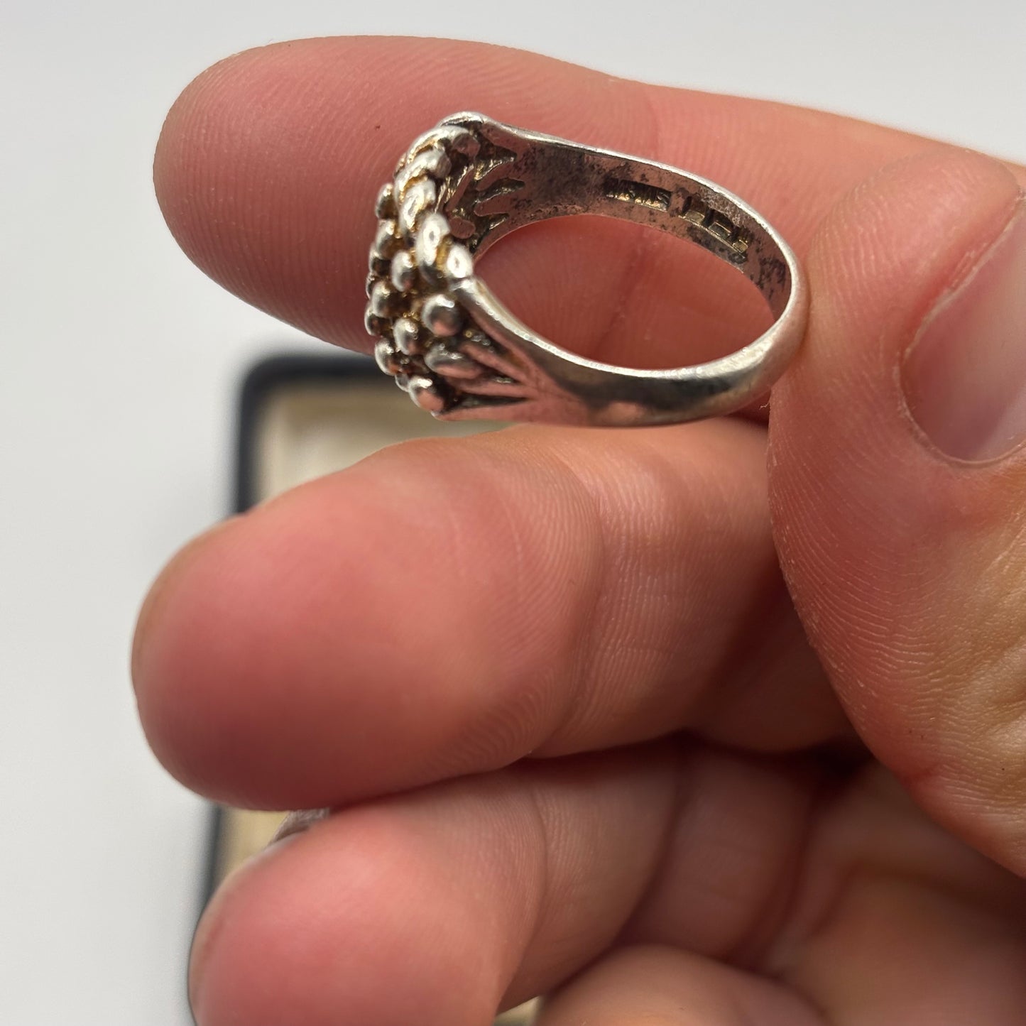 Silver Vintage 3 Row Keeper Ring (R)