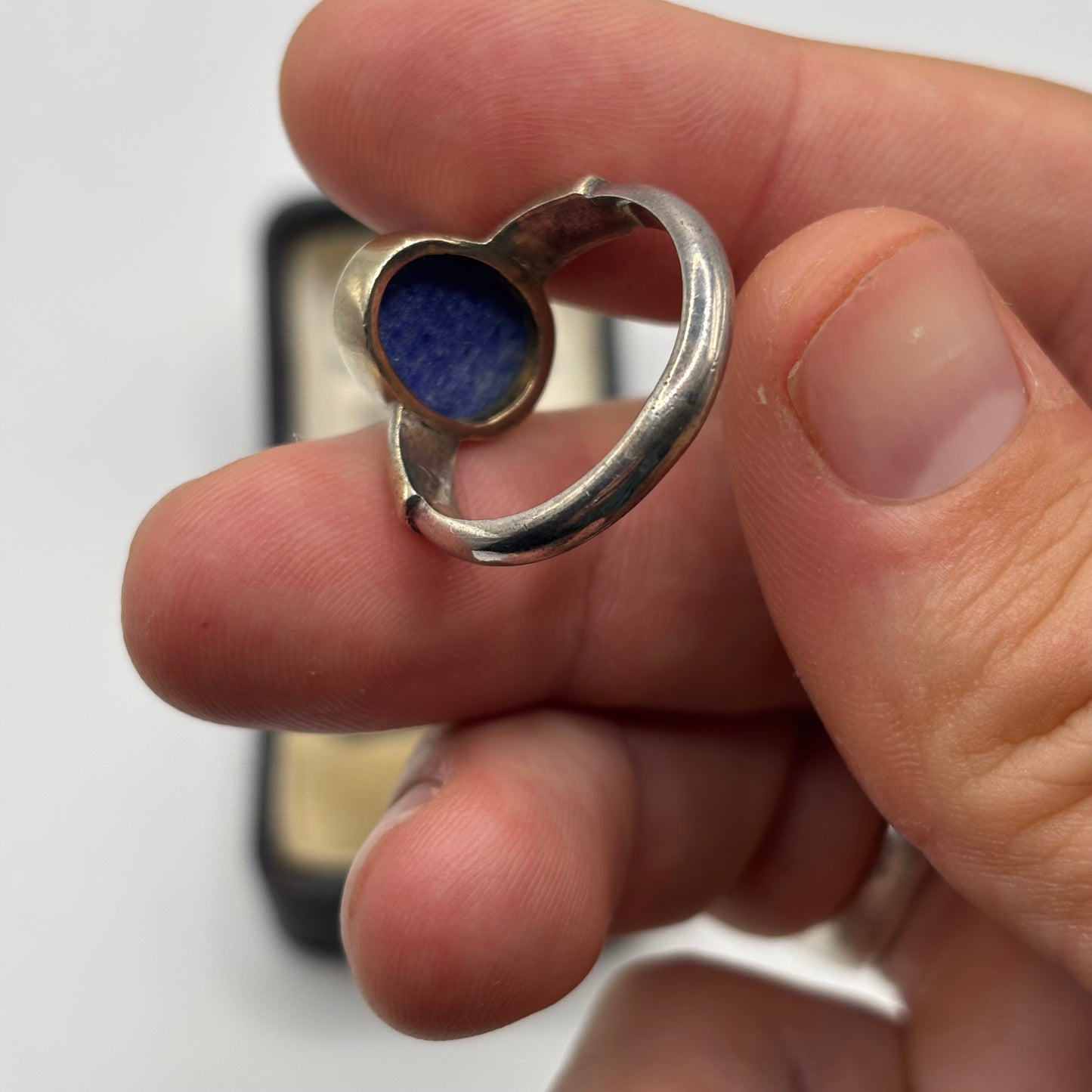 Silver Unusual Lapis Ring
