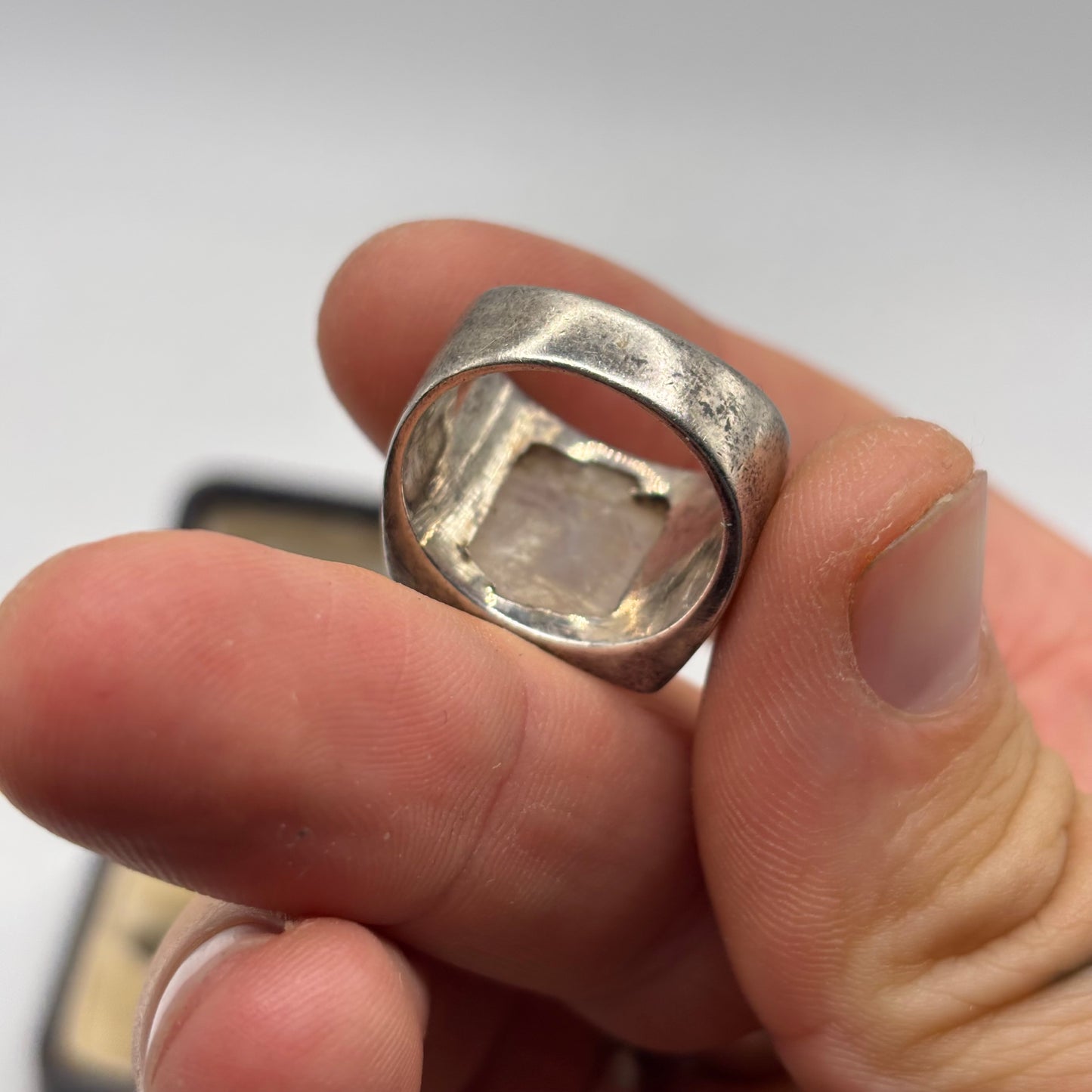 Silver Heavy Moonstone Ring