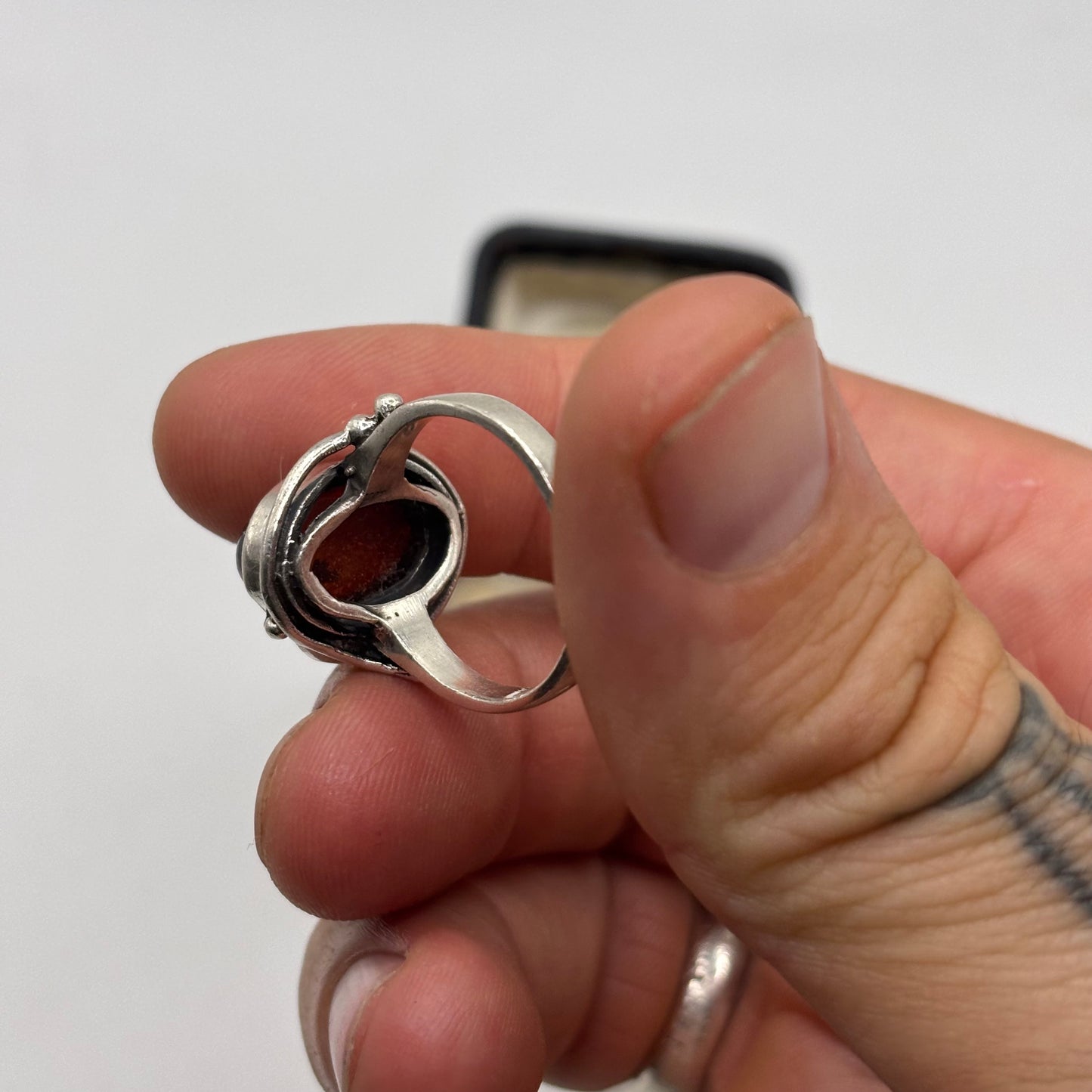 Silver Baltic Amber Ring