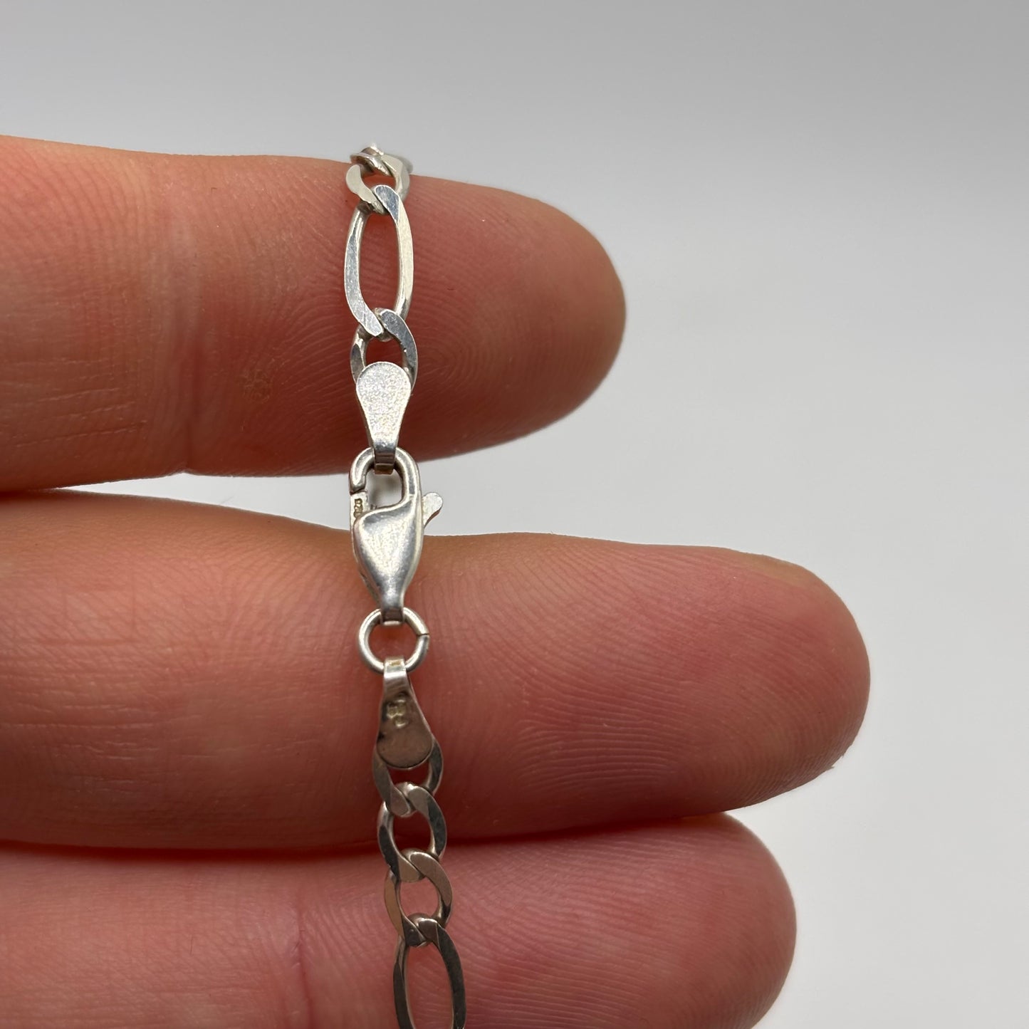 Silver 26” Figaro Chain Necklace