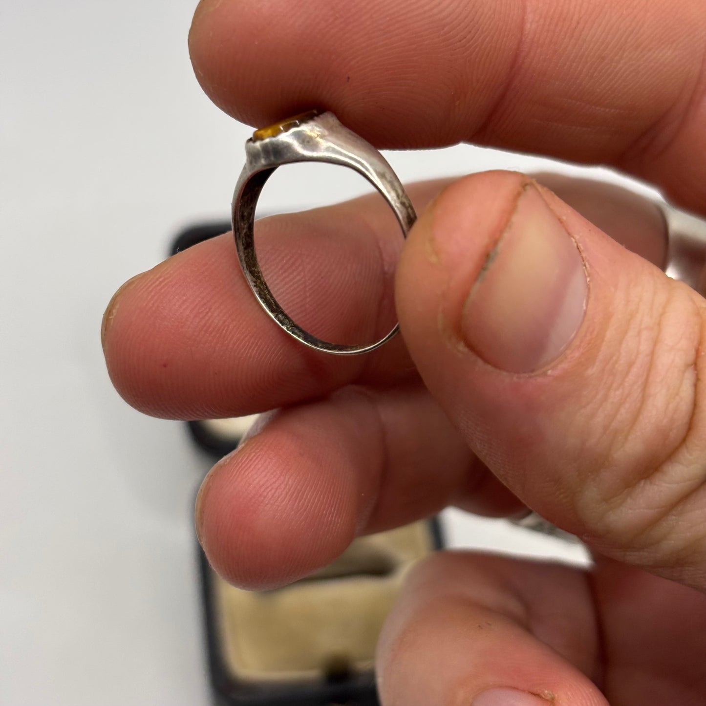 Silver Tigereye Signet Ring (N)