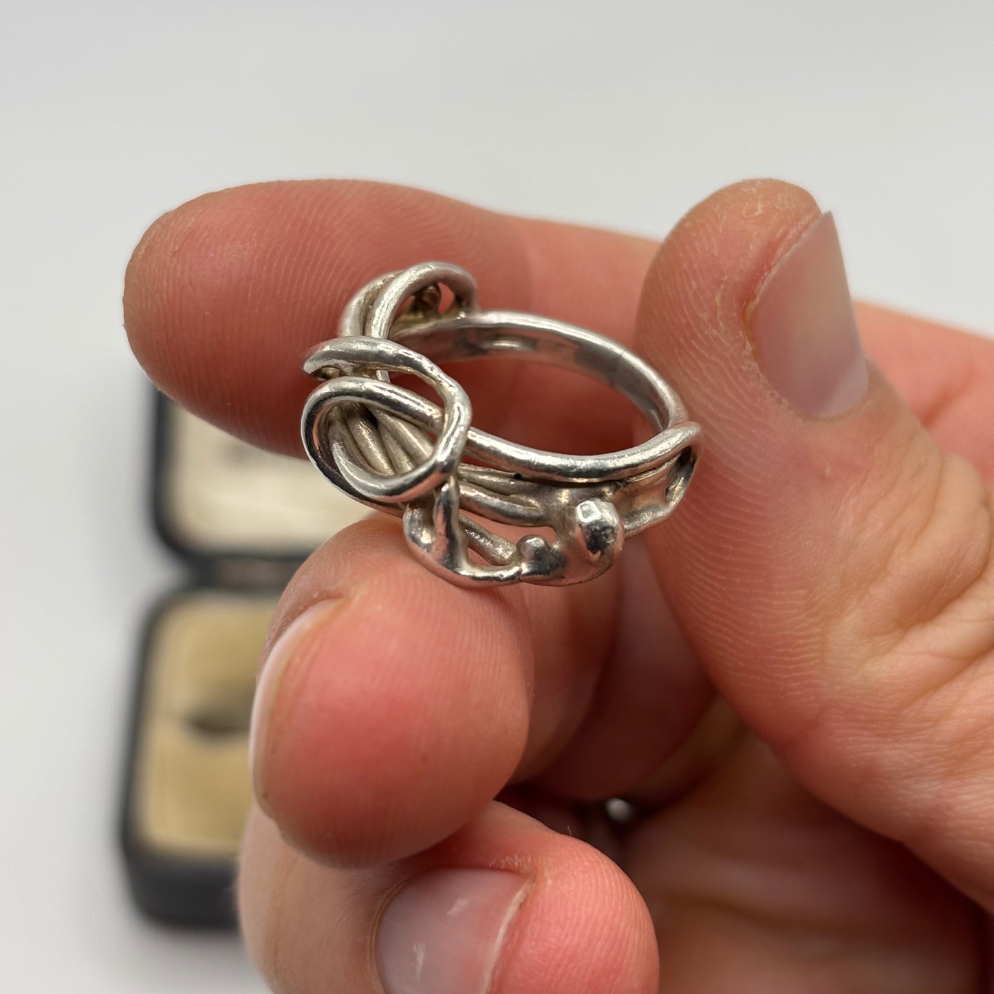 Silver Abstract Band Ring