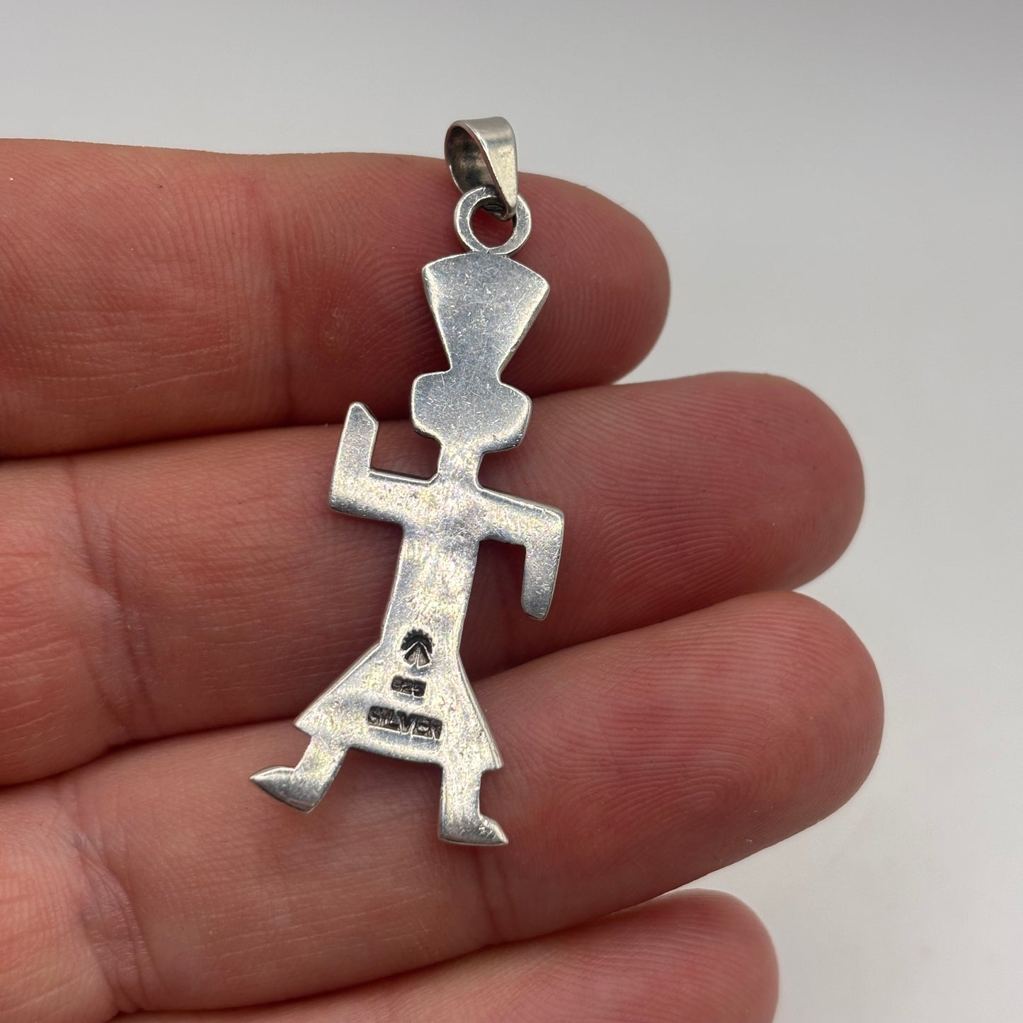 Silver Native American Kachina Doll Pendant