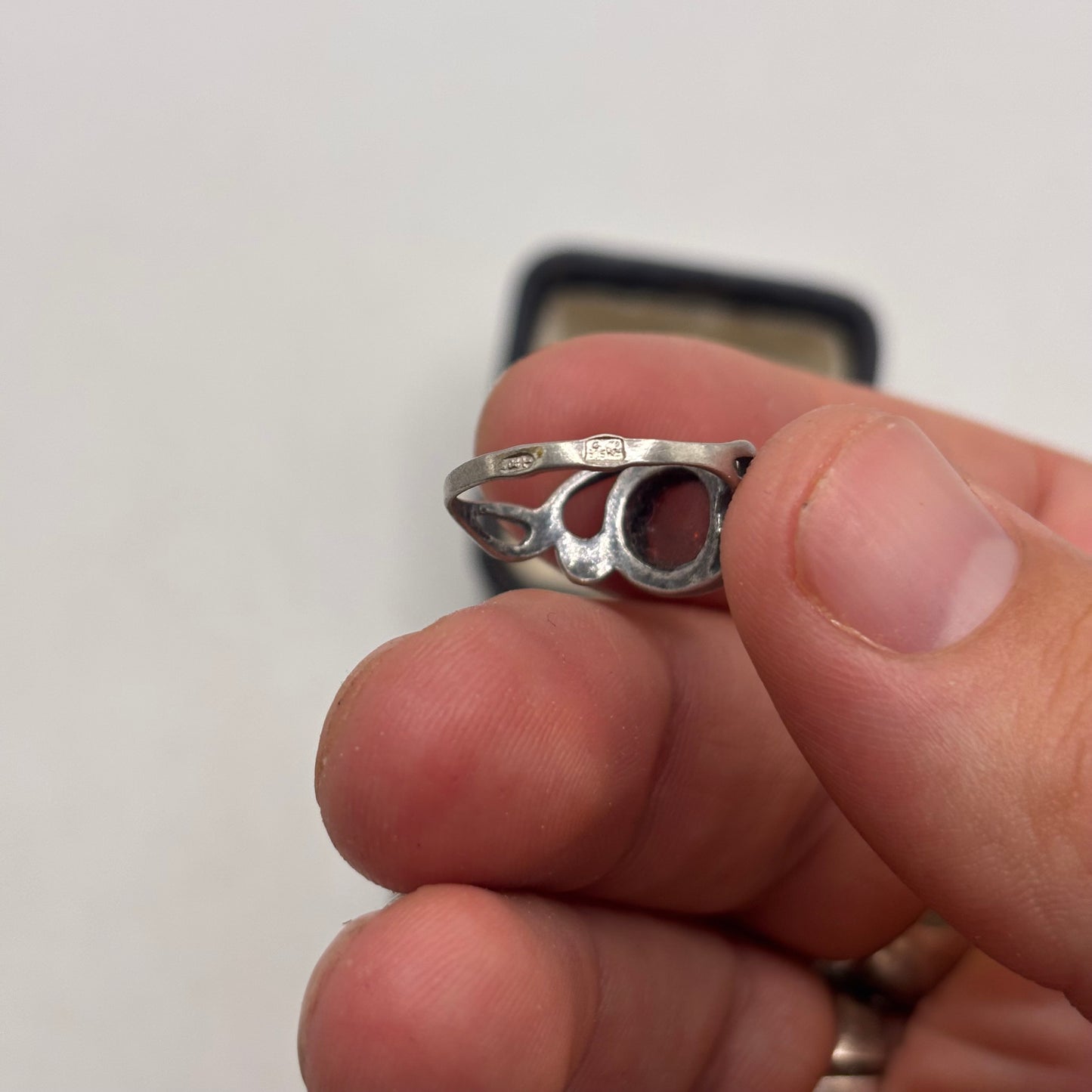 Silver Amber Ring (M)