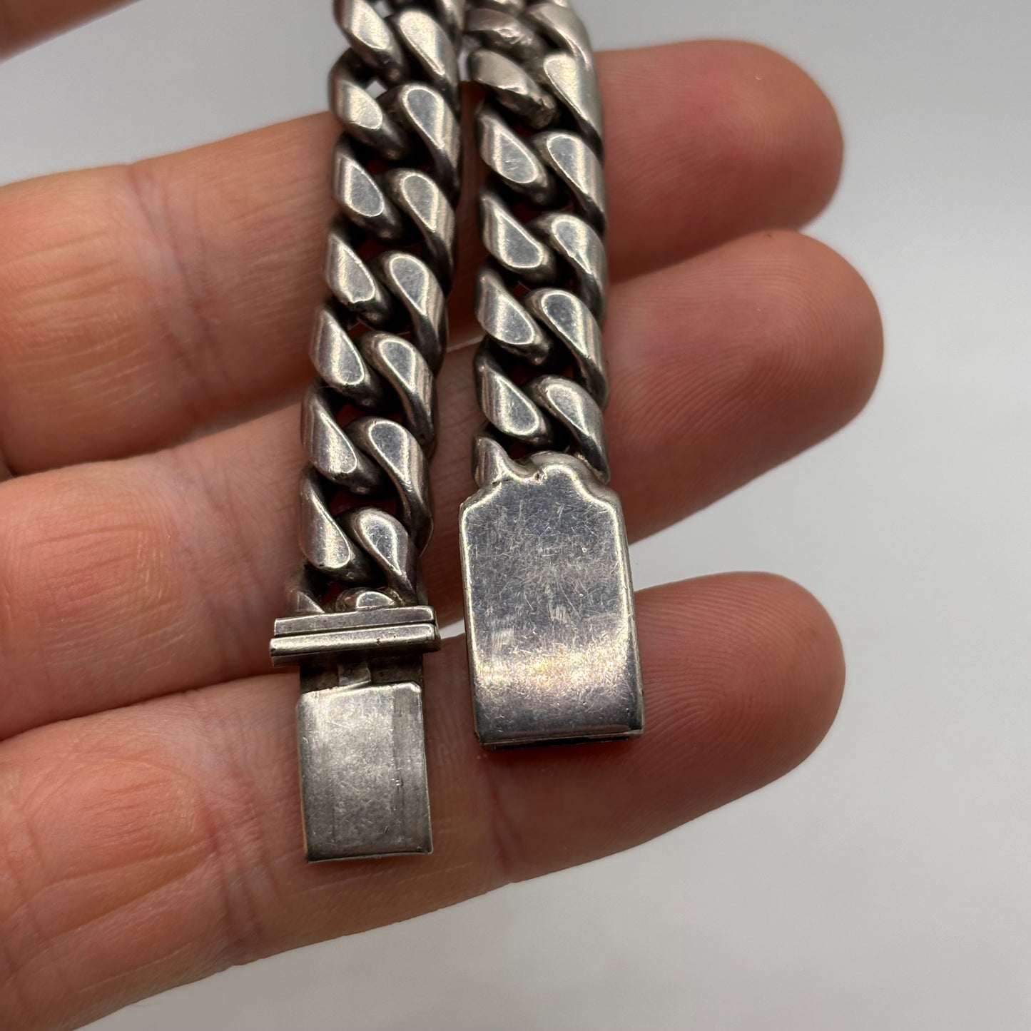 Silver 7” Heavy Cuban Link Bracelet