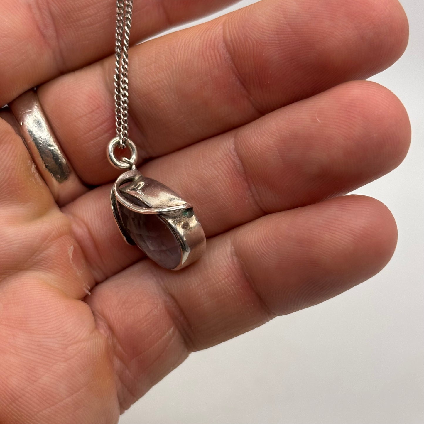 Silver 18” Amethyst Necklace