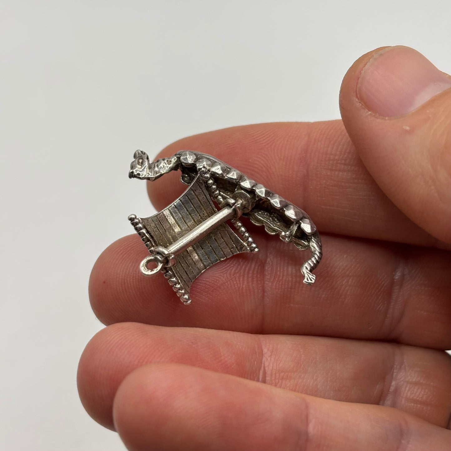 Silver Viking Long Boat Pendant