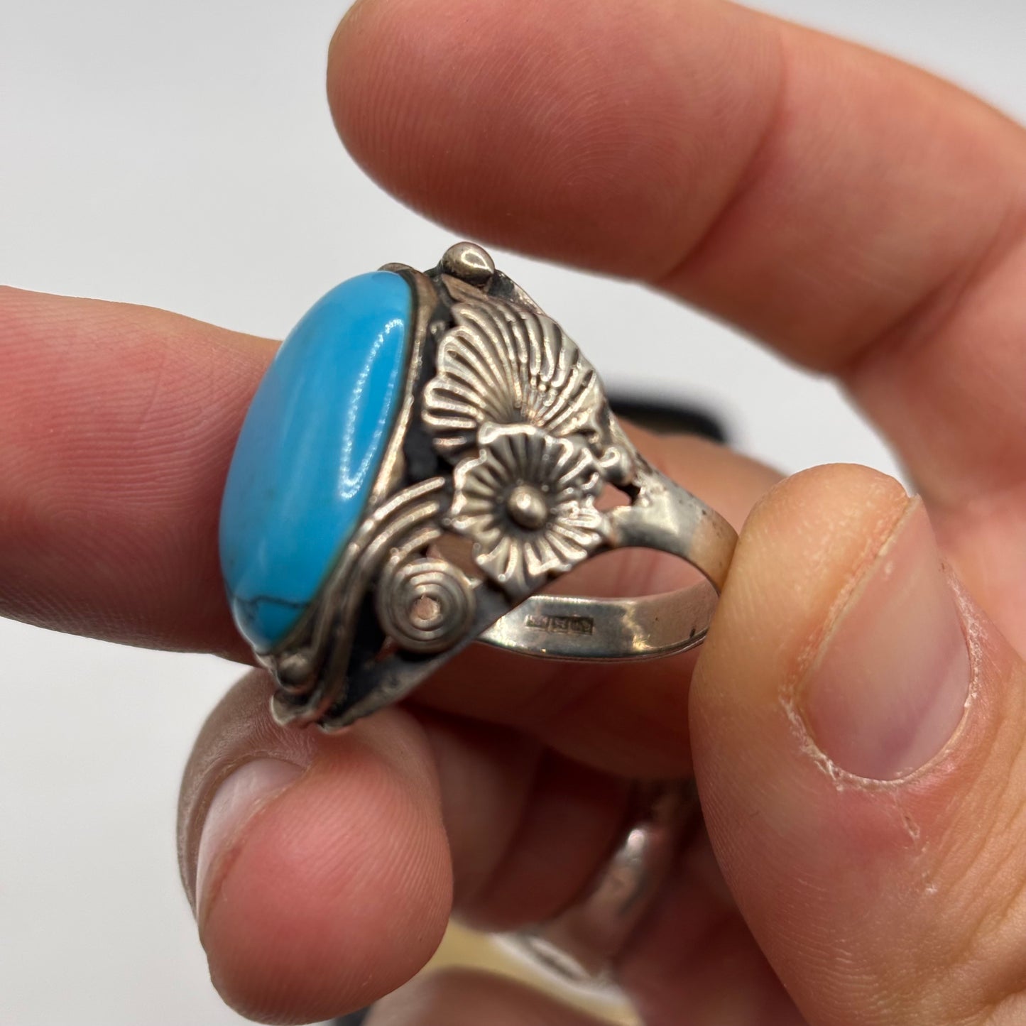 Silver Chunky Turquoise Ring