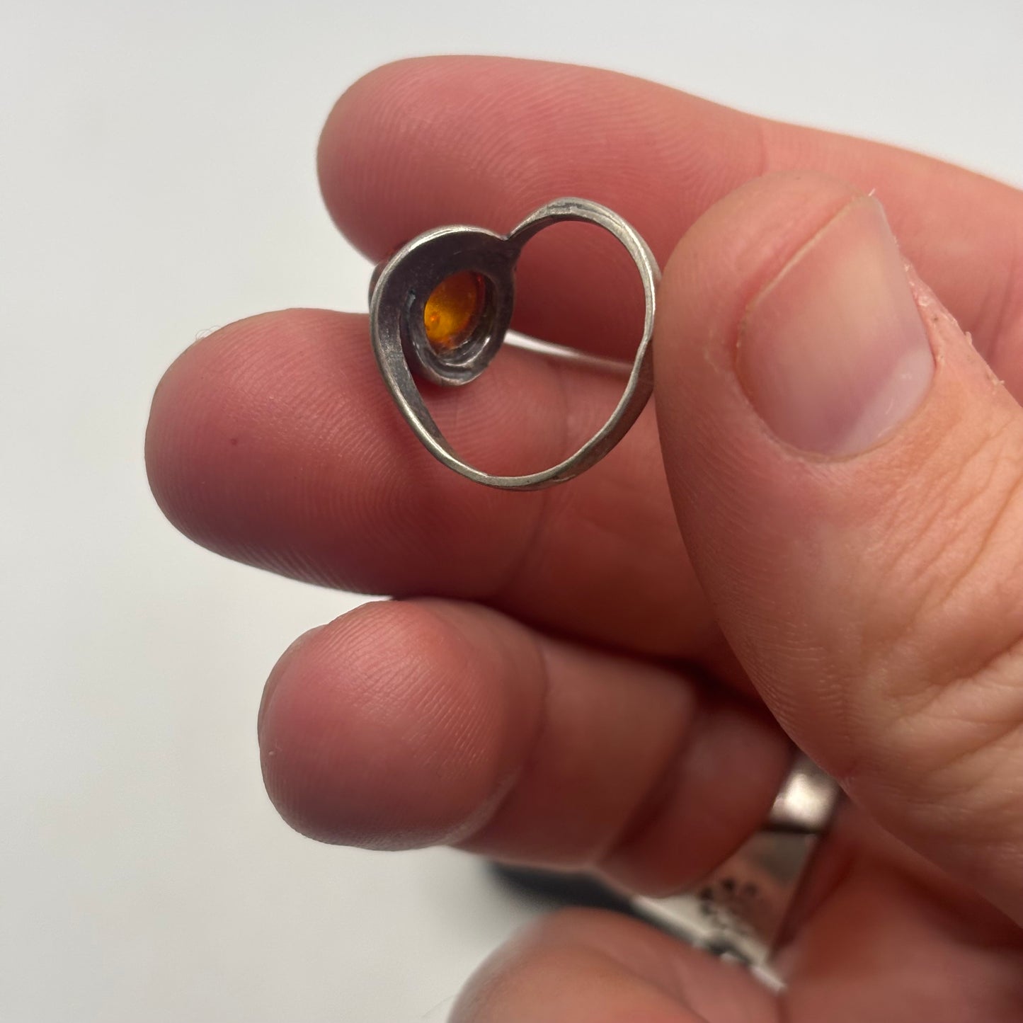 Silver Amber Ring (K 1/2)