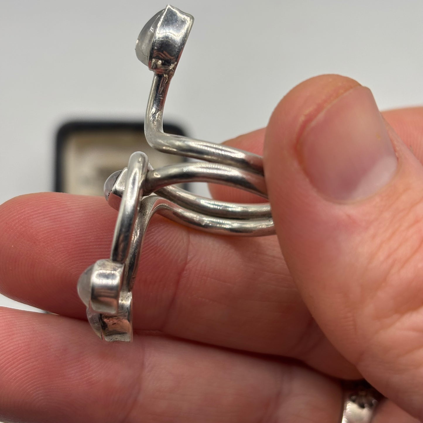 Silver Unusual Moonstone Ring (Q)