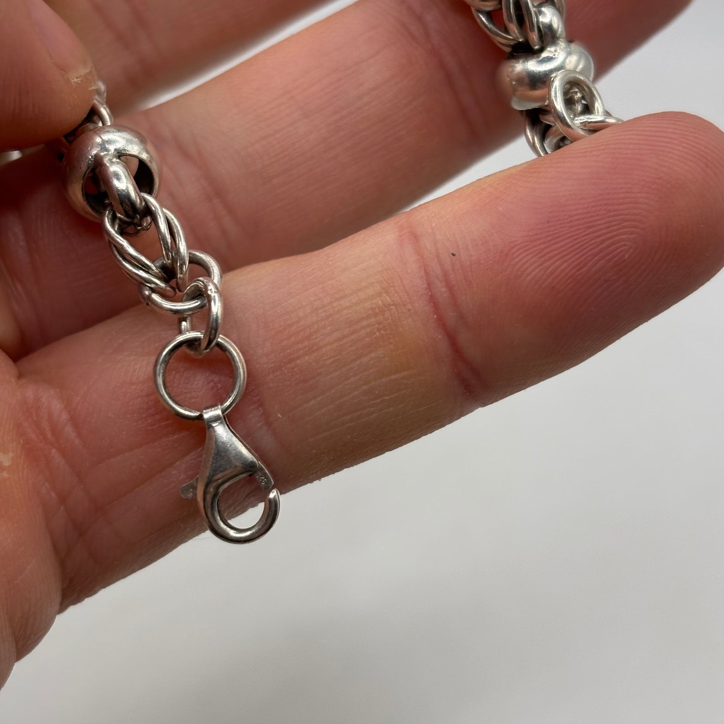 Silver 8” Unusual Link Bracelet